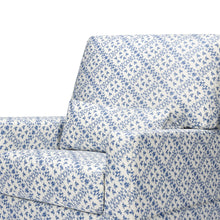 M21787BLT,Namesake,Sarah Flint x Namesake Crawford Swivel Glider in Blue Lattice Performance Eco-Weave