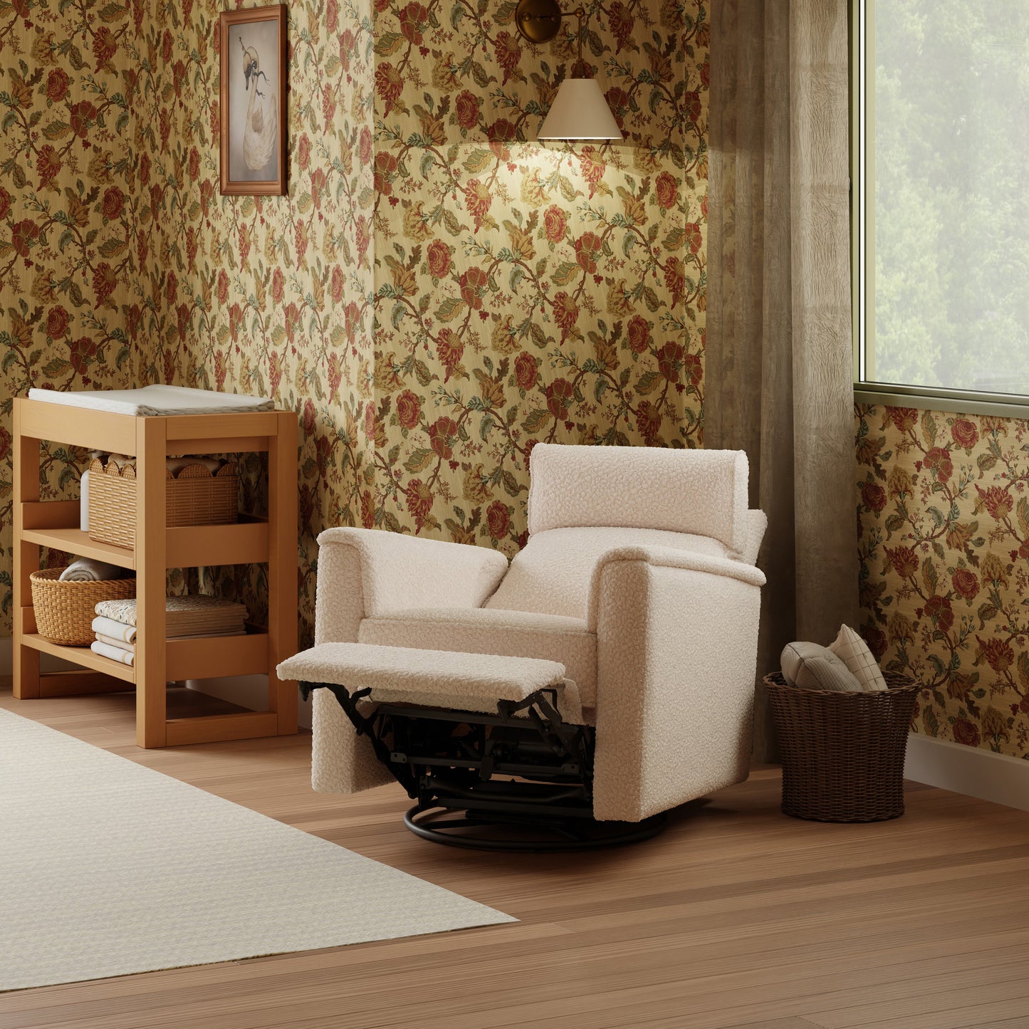 M17182CSG,Namesake,Willa Pro Power Glider Recliner w/ Power Lumbar in Chai Shearling