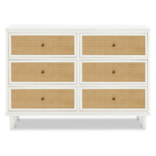M23716RWHC,Marin with Cane 6 Drawer Assembled Dresser in Warm White and Honey Cane