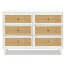 M23716RWHC,Namesake,Marin with Cane 6 Drawer Assembled Dresser in Warm White and Honey Cane