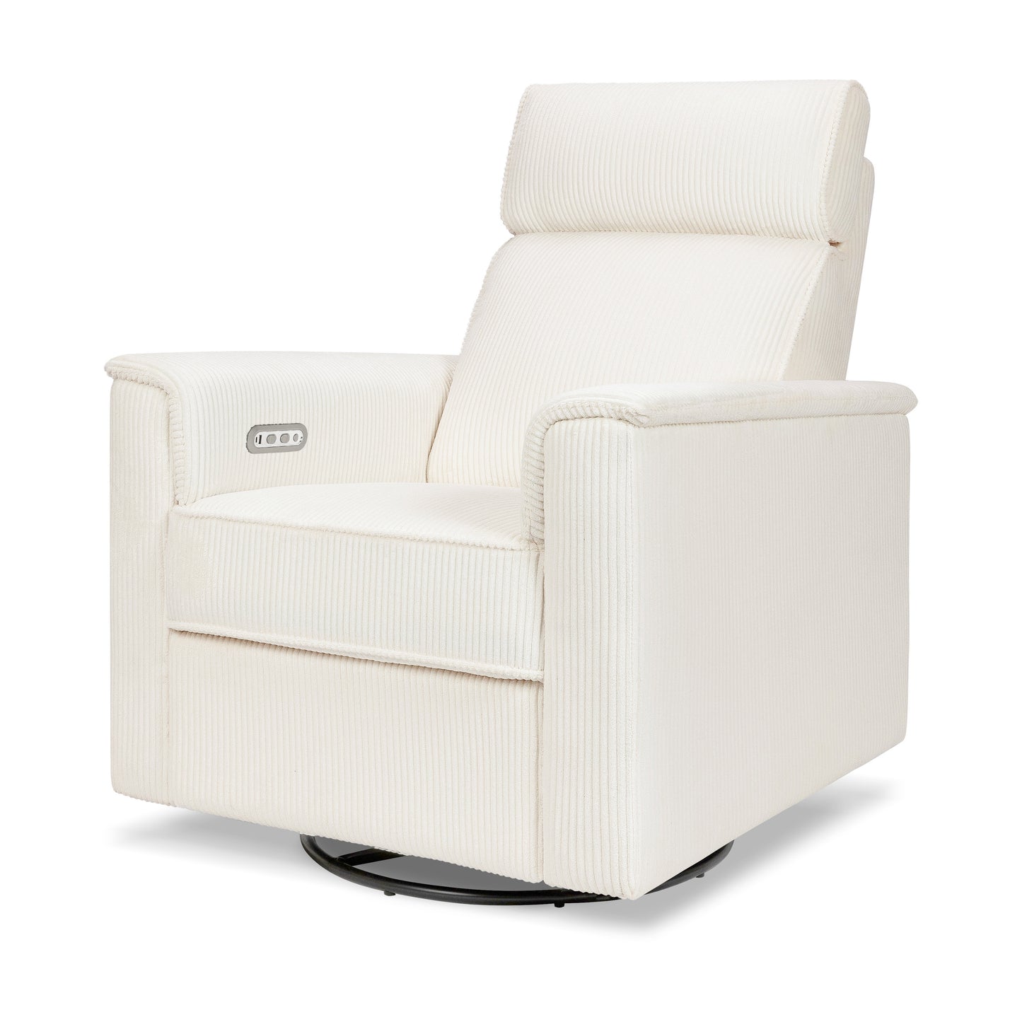 B17186YC,Monogram by Namesake,Willa Plus Power Glider Recliner w/ Power Headrest in Ivory Corduroy