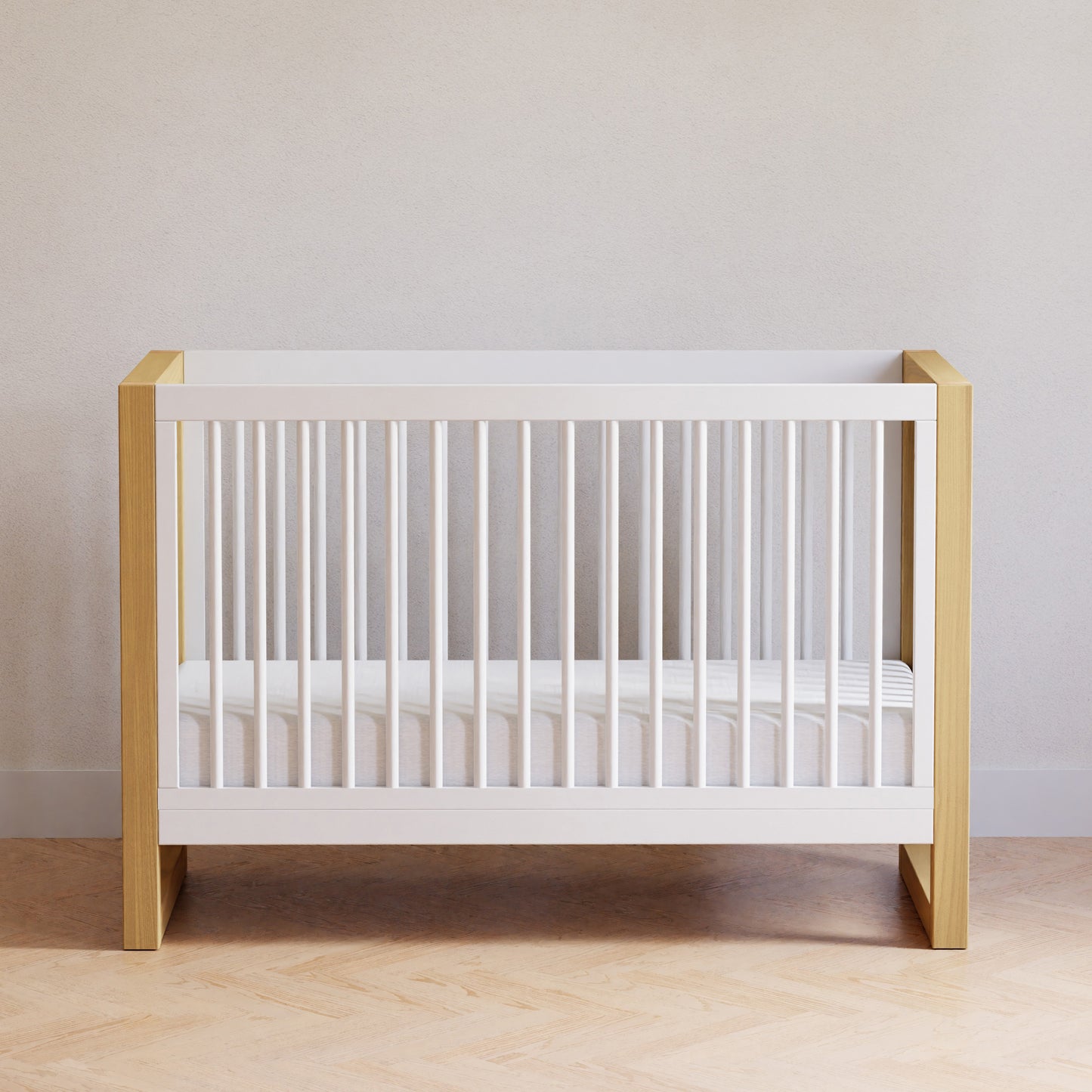 M23301RWHY,Namesake,Nantucket 3-in-1 Convertible Crib w/Toddler Bed Conversion Kit in Warm White/Honey