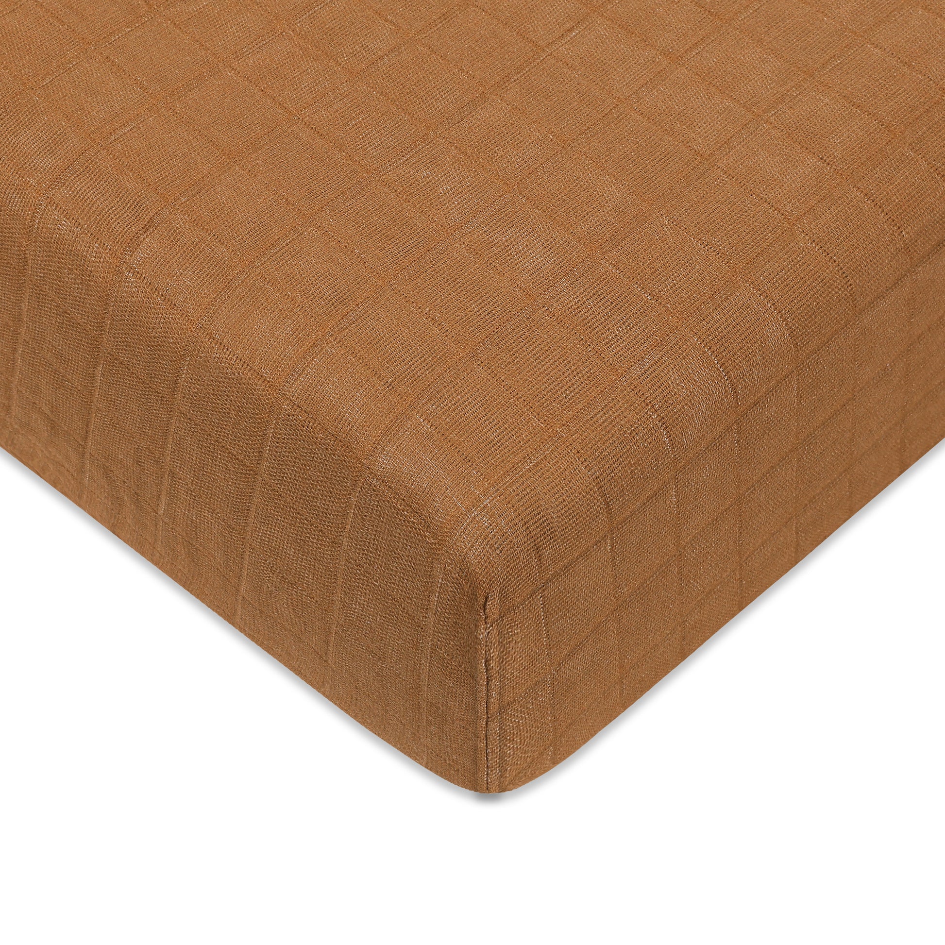 T29535BTS,Burnt Sienna Muslin Crib Sheet in GOTS Certified Organic Cotton