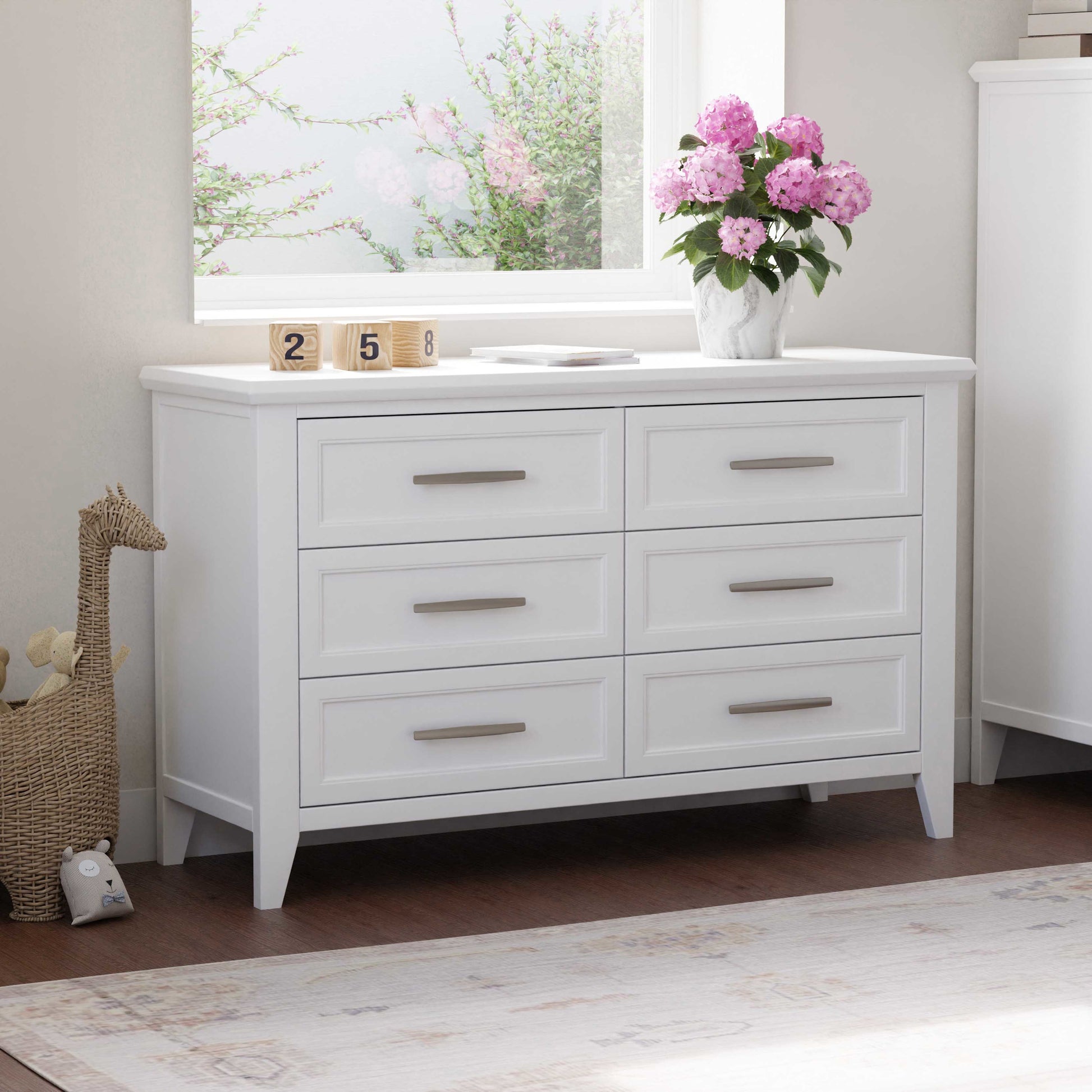 B14416RW,Monogram by Namesake,Beckett 6-Drawer Dresser in Warm White