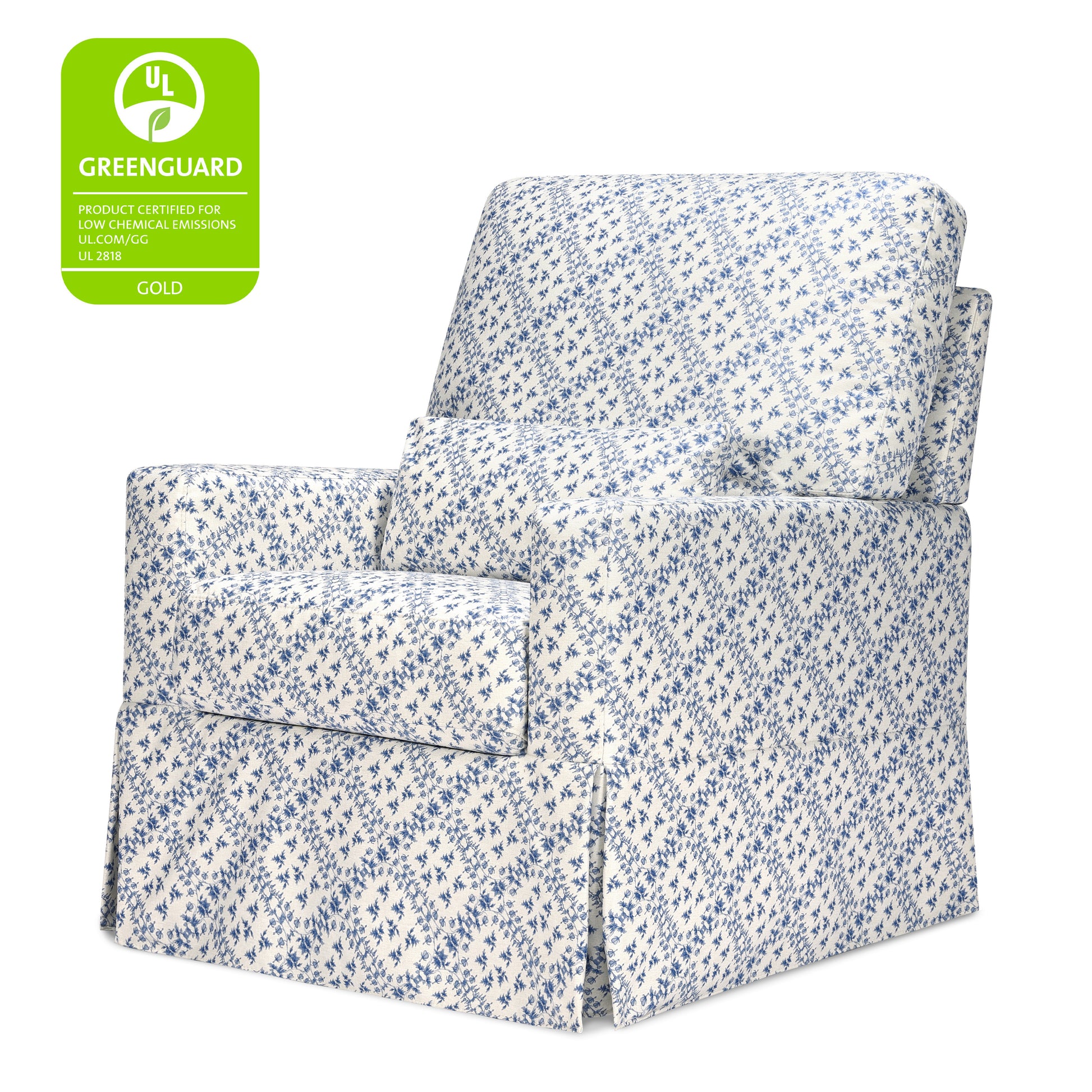 M21787BLT,Namesake,Sarah Flint x Namesake Crawford Swivel Glider in Blue Lattice Performance Eco-Weave