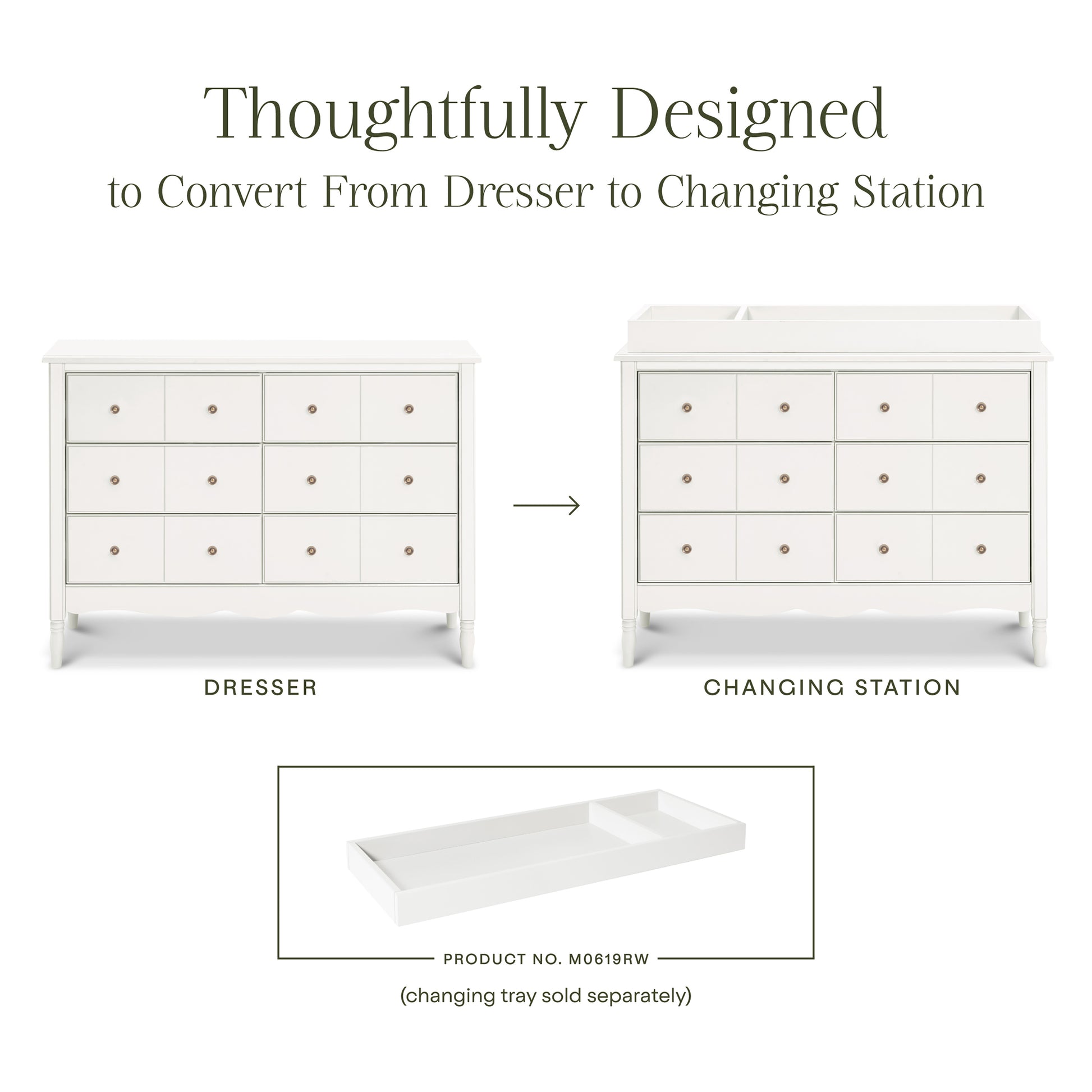 M7116RW,Namesake,Liberty 6-Drawer Assembled Dresser in Warm White