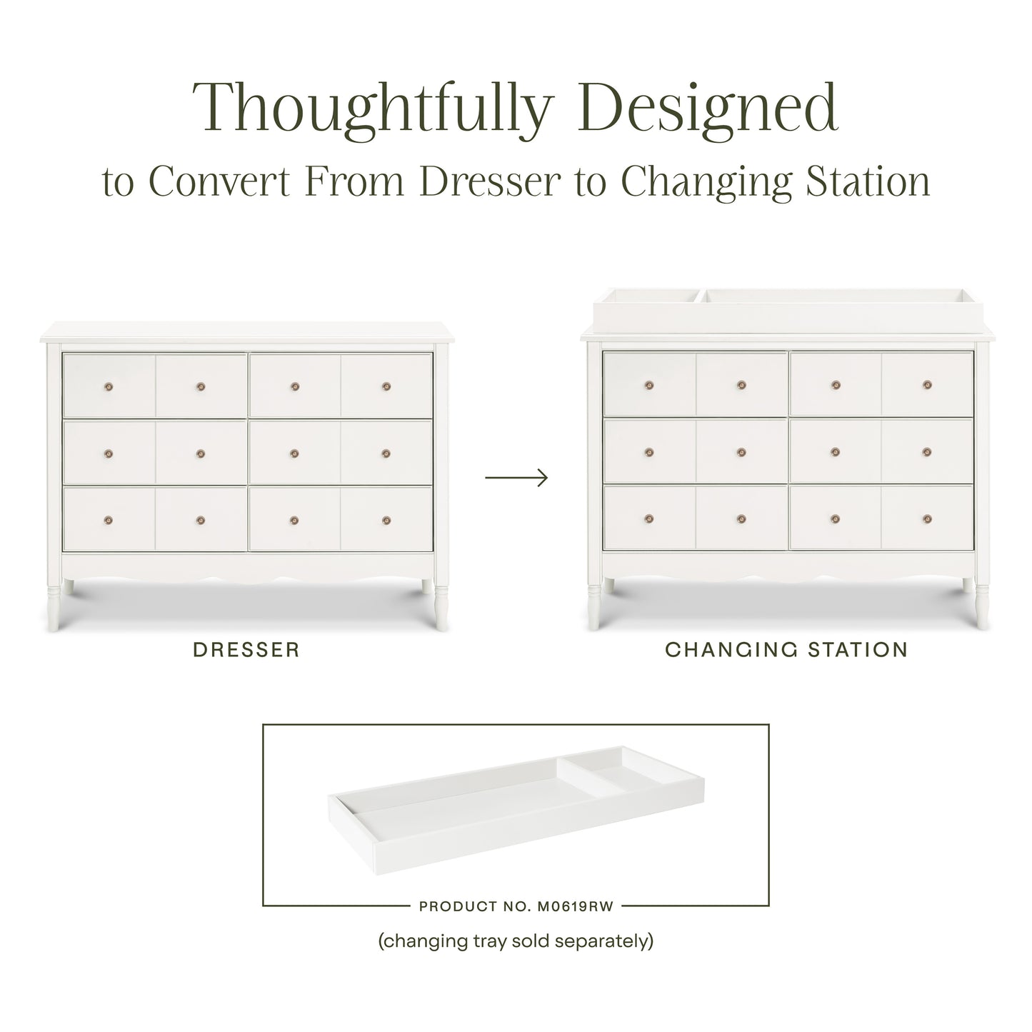 M7116RW,Namesake,Liberty 6-Drawer Assembled Dresser in Warm White