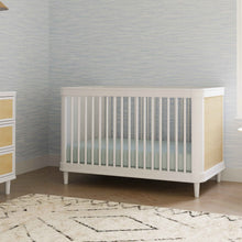 M23701RWHC,Namesake,Marin with Cane 3-in-1 Convertible Crib in Warm White and Honey Cane