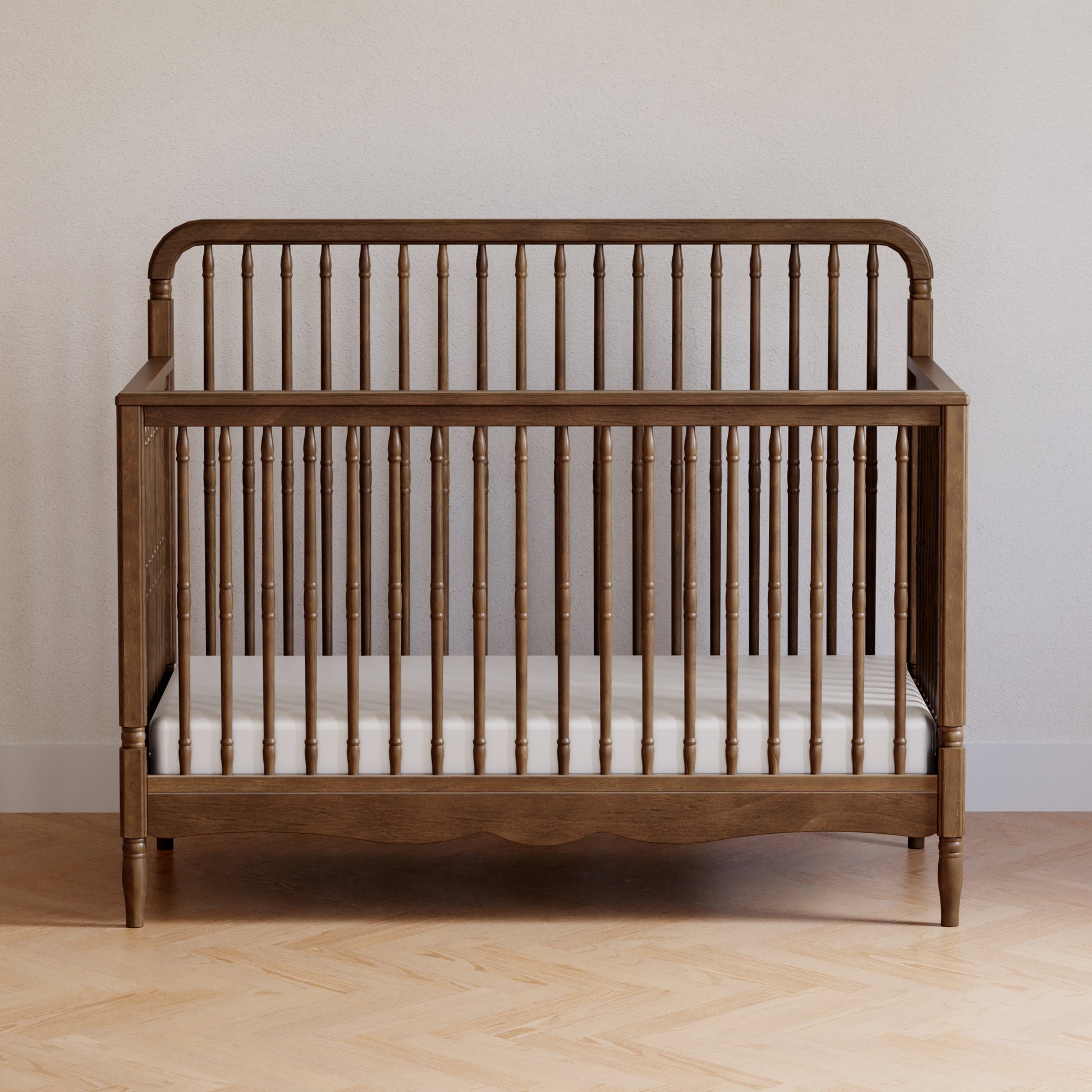M7141NL,Namesake,Liberty 4-in-1 Convertible Spindle Crib in Natural Walnut