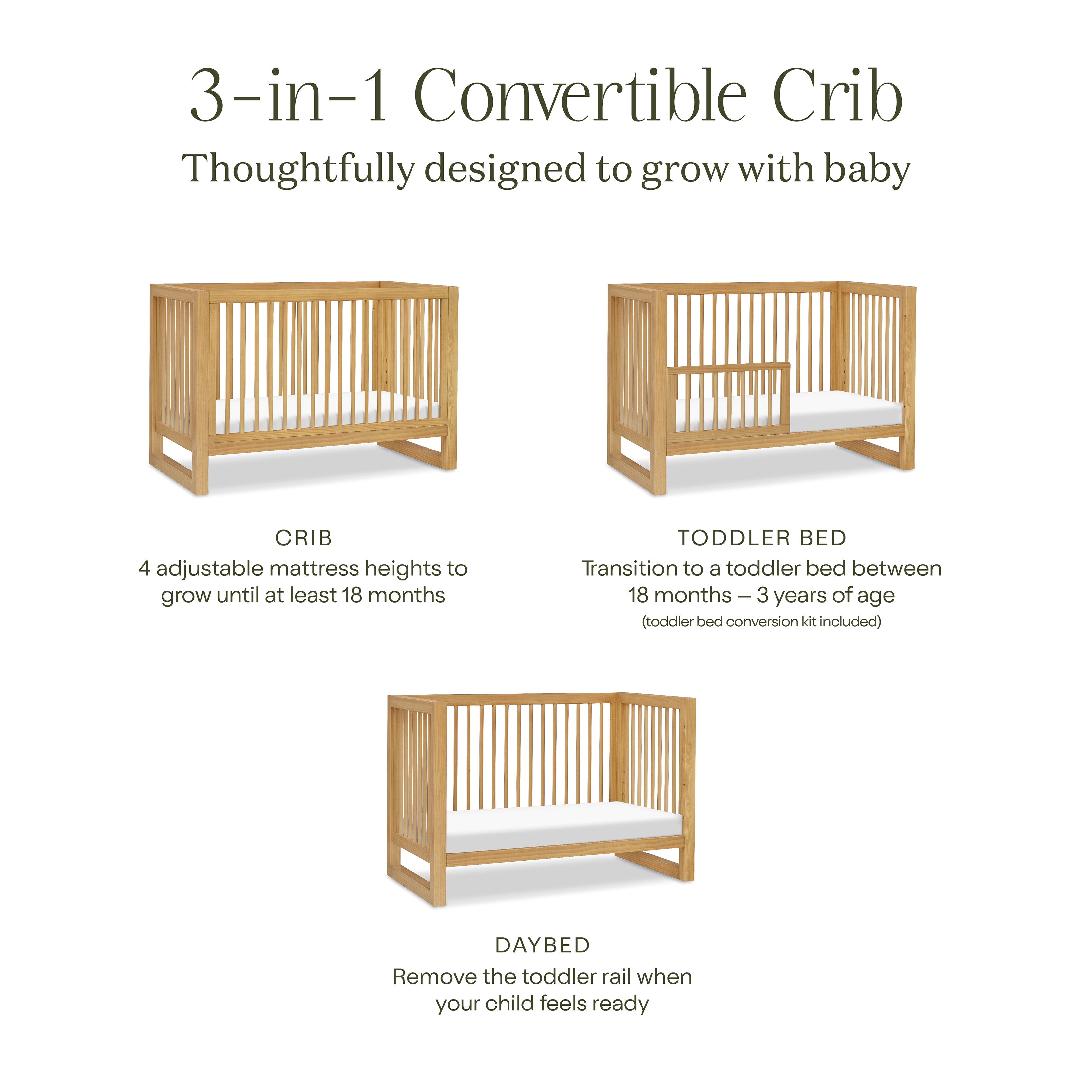 Crib with conversion kit included on sale