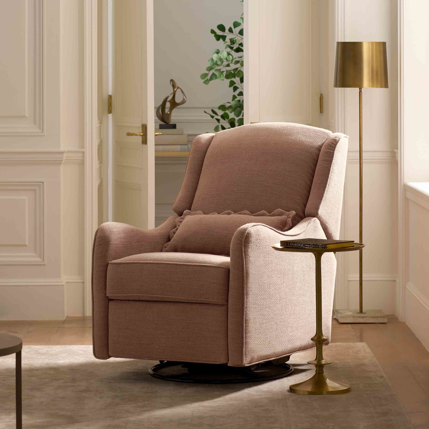 M27787PREB,Namesake,Devon Recliner and Swivel Glider in Performance Dusty Rose Eco-Basketweave