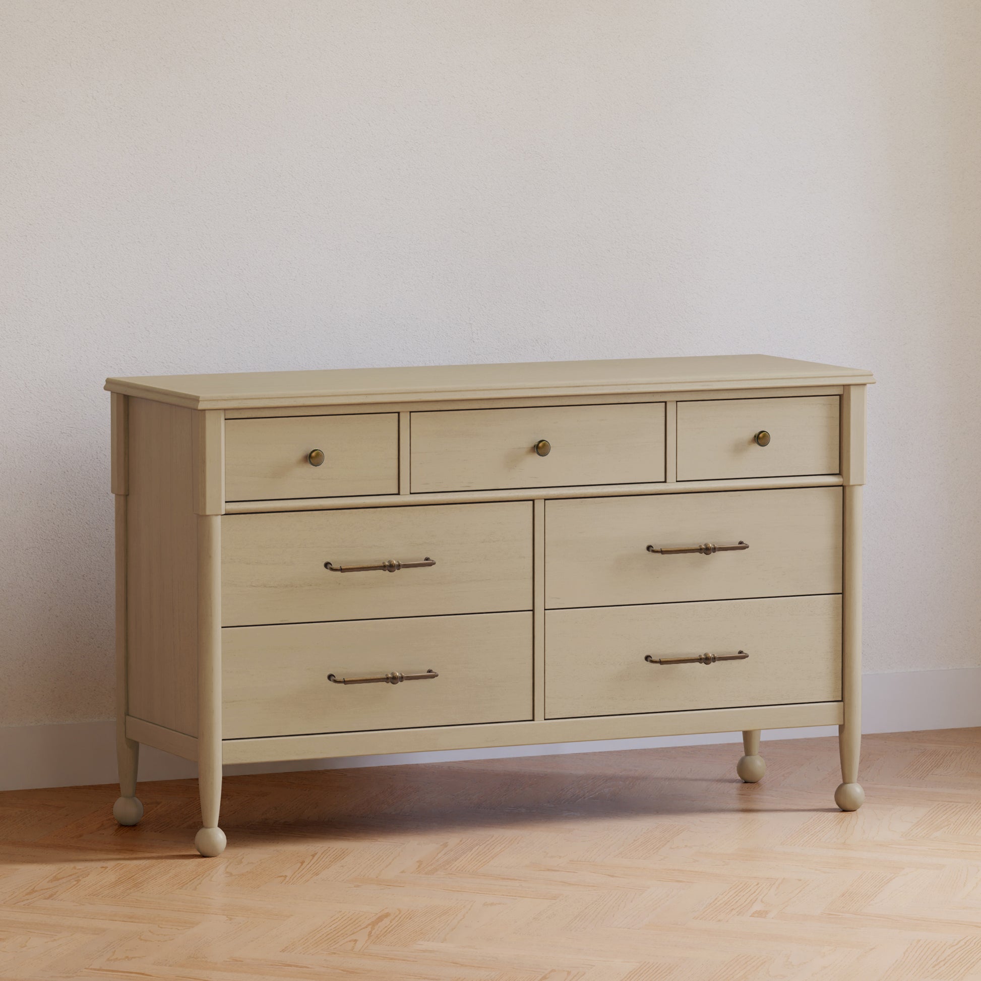 M31416WP,Namesake,Alouette 7-Drawer Assembled Dresser in Washed Pine