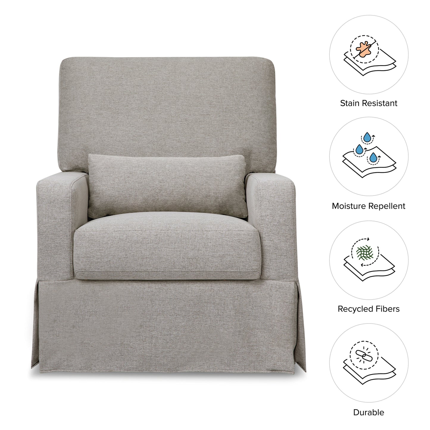 M21787PGEW,Namesake,Crawford Pillowback Comfort Swivel Glider in Performance Grey Eco-Weave