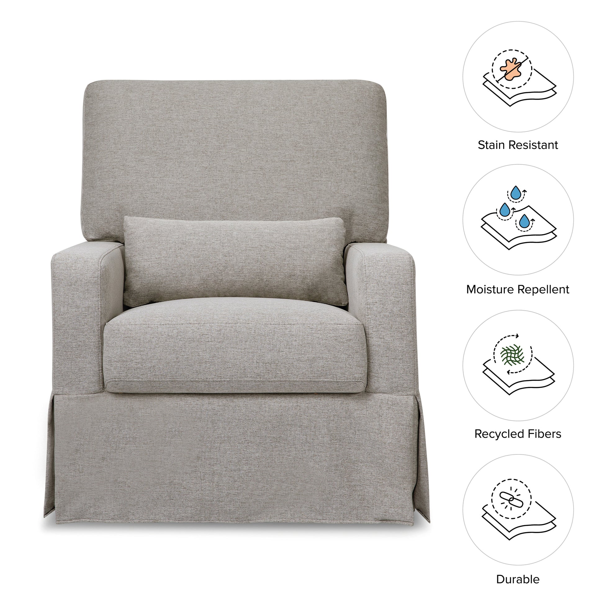 M21787PGEW,Namesake,Crawford Pillowback Comfort Swivel Glider in Performance Grey Eco-Weave