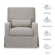 M21787PGEW,Namesake,Crawford Pillowback Comfort Swivel Glider in Performance Grey Eco-Weave