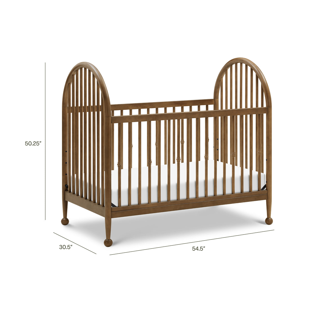 Alouette 3-in-1 Convertible Spindle Crib - dimensions