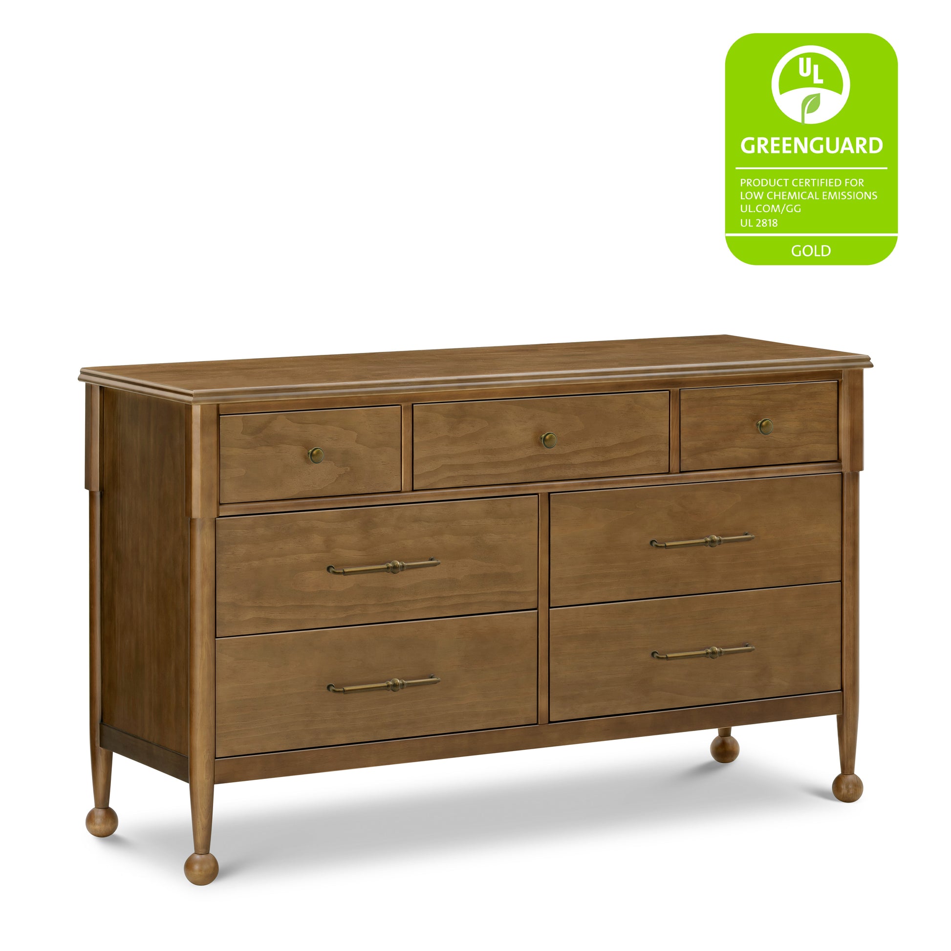 M31416NL,Namesake,Alouette 7-Drawer Assembled Dresser in Natural Walnut