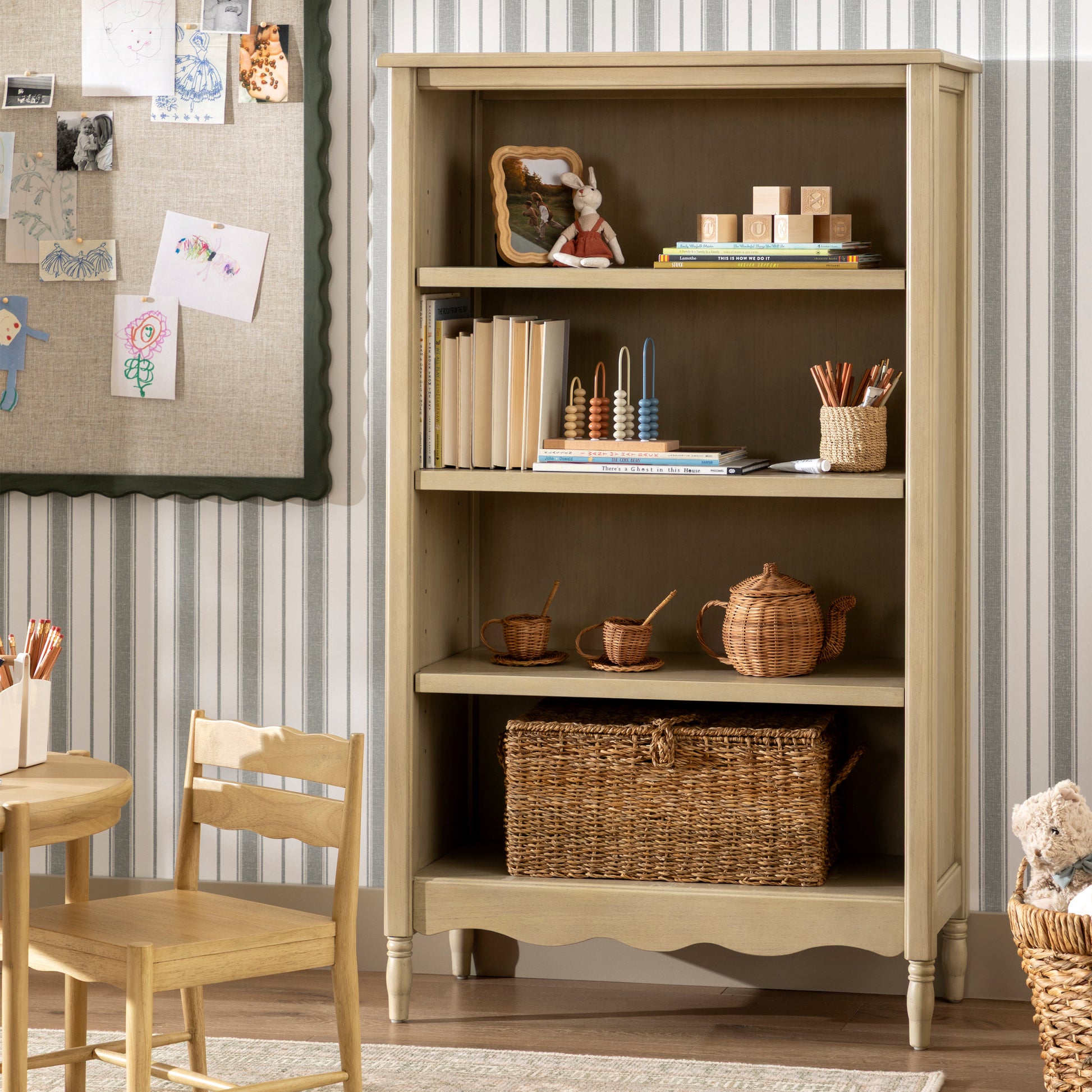 M7114WP,Namesake,Liberty Assembled Bookcase in Washed Pine