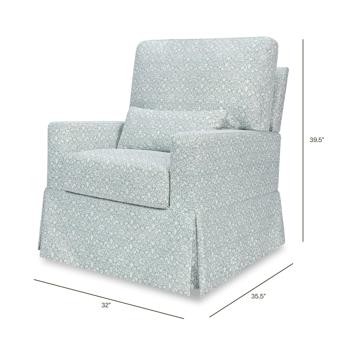 Morris & Co. x Namesake Crawford Pillowback Comfort Swivel Glider - dimensions
