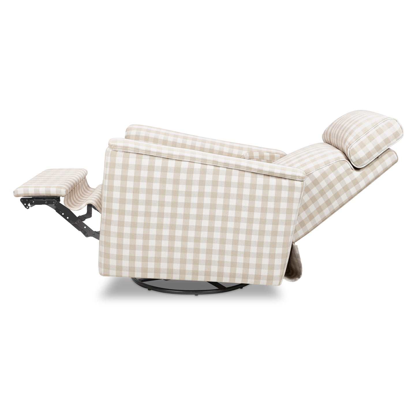M17183TGH,Namesake,Willa Deluxe Power Glider Recliner w/Heat&Massage in Tan Gingham