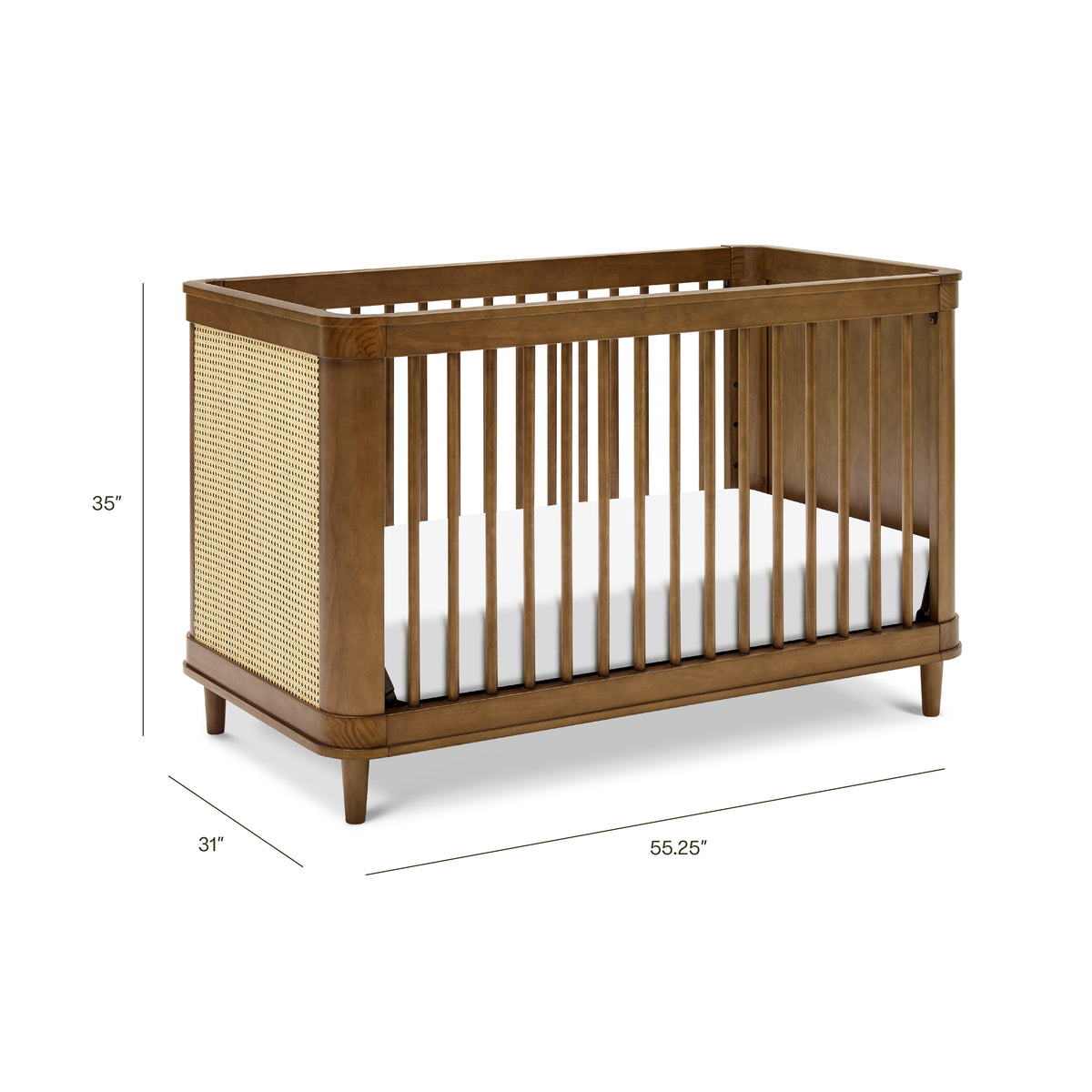 Marin with Cane 3-in-1 Convertible Crib - dimensions