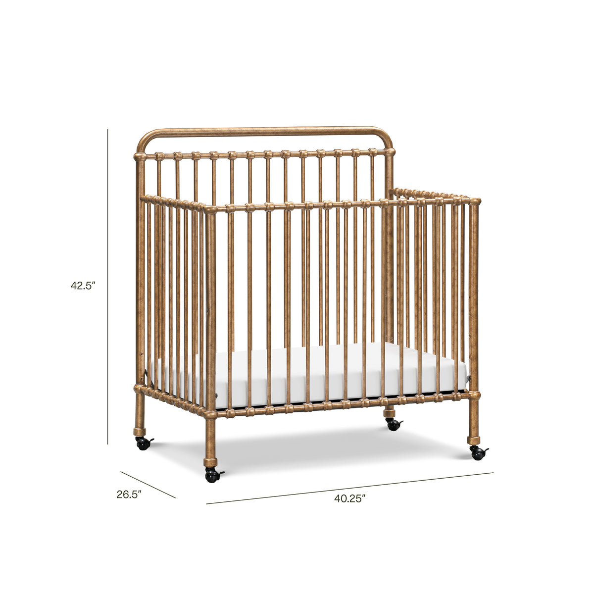 Winston 4-in-1 Convertible Mini Crib - dimensions