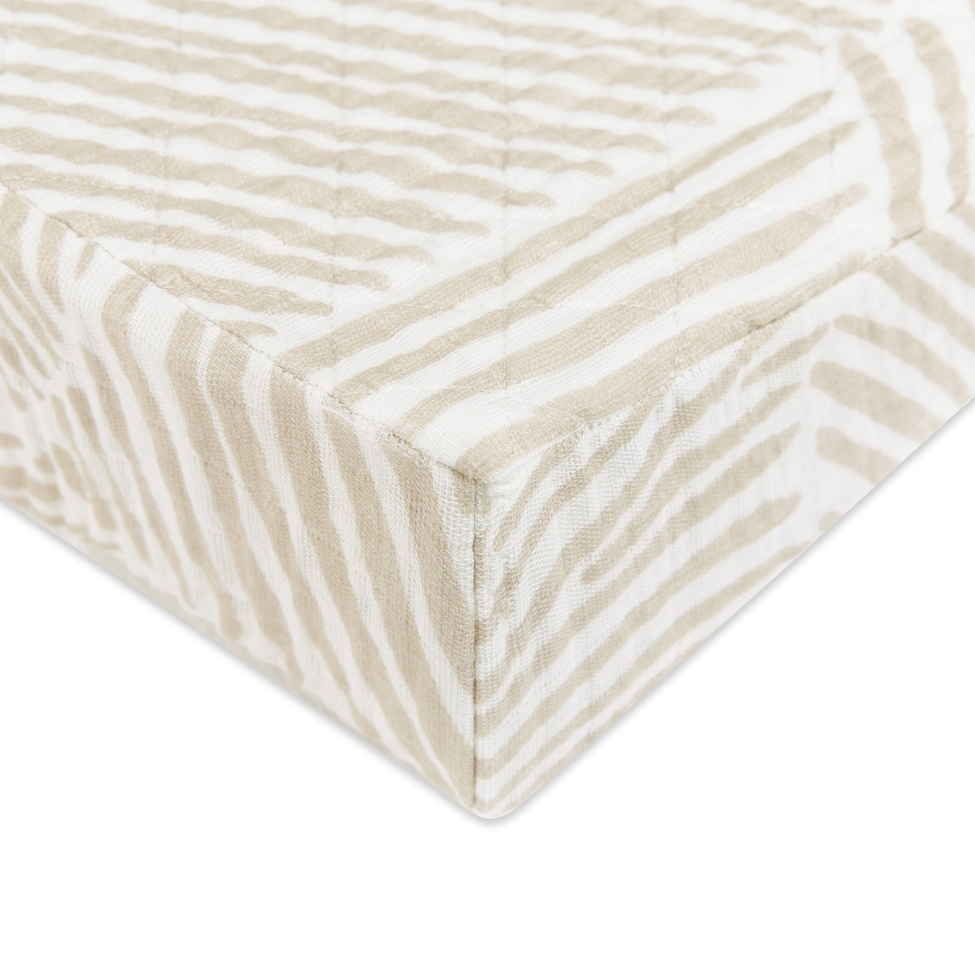 T29237,Babyletto,Oat Stripe Quilted Muslin Changing Pad Cover in GOTS Certified Organic Cotton