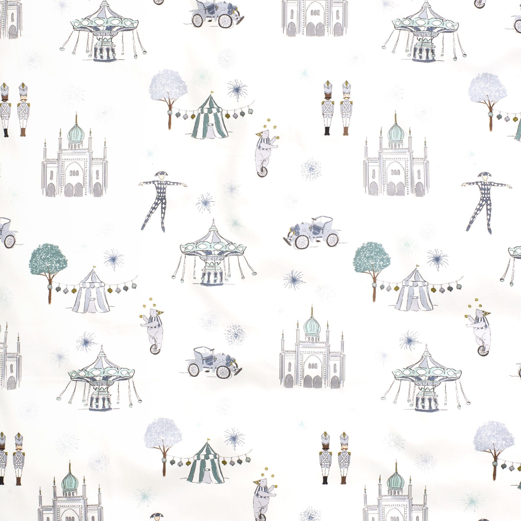 Gooslings Adventures in Wonderland Crib Sheet - Aqua