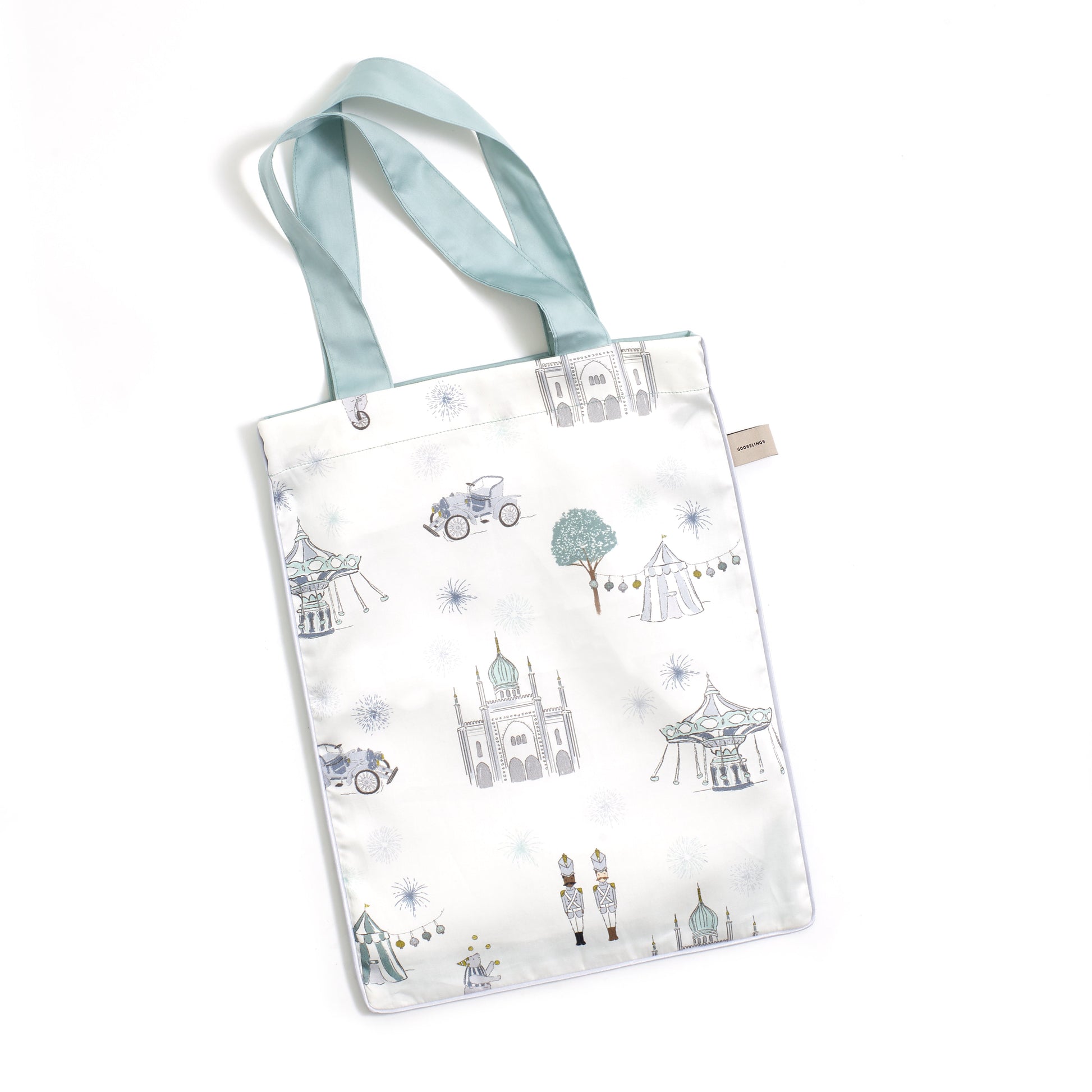 Gooslings Adventures in Wonderland Crib Sheet - Aqua