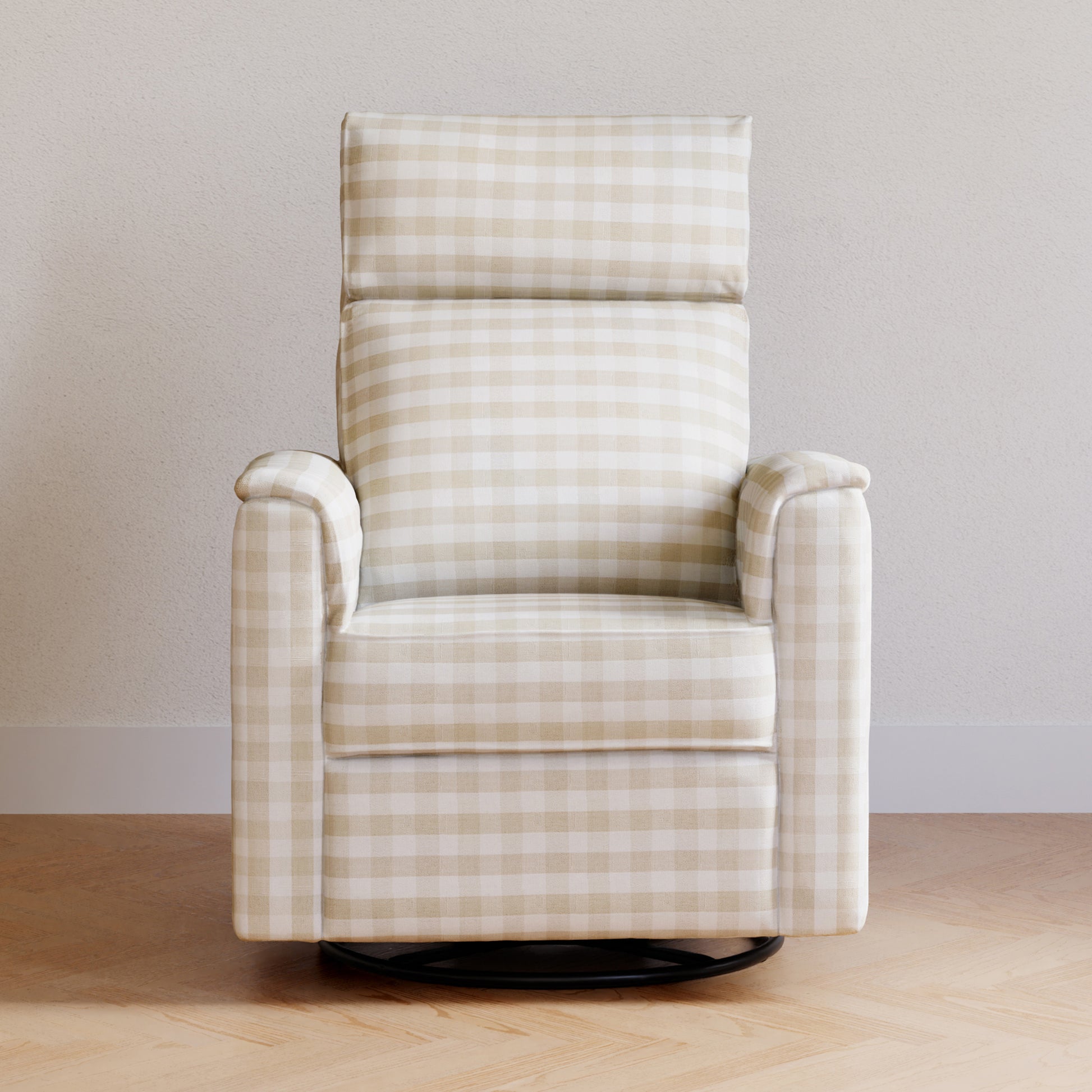 M17182TGH,Namesake,Willa Pro Power Glider Recliner w/ Power Lumbar in Tan Gingham