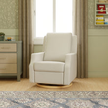 M22287FCSLB,Namesake,Crewe Recliner and Swivel Glider in Fog Chatham Stripe Performance Eco-Weave w/LB