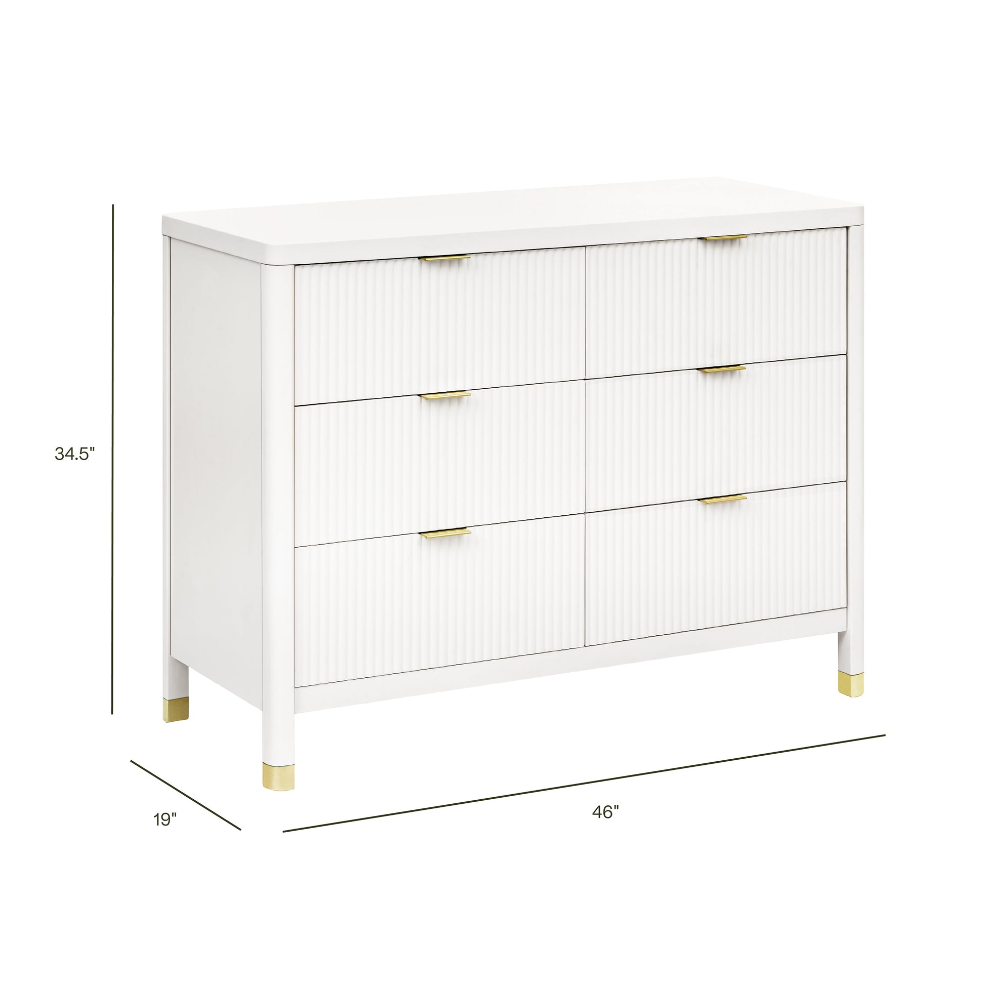 M26716RW,Namesake,Brimsley Tambour 6-Drawer Assembled Dresser in Warm White