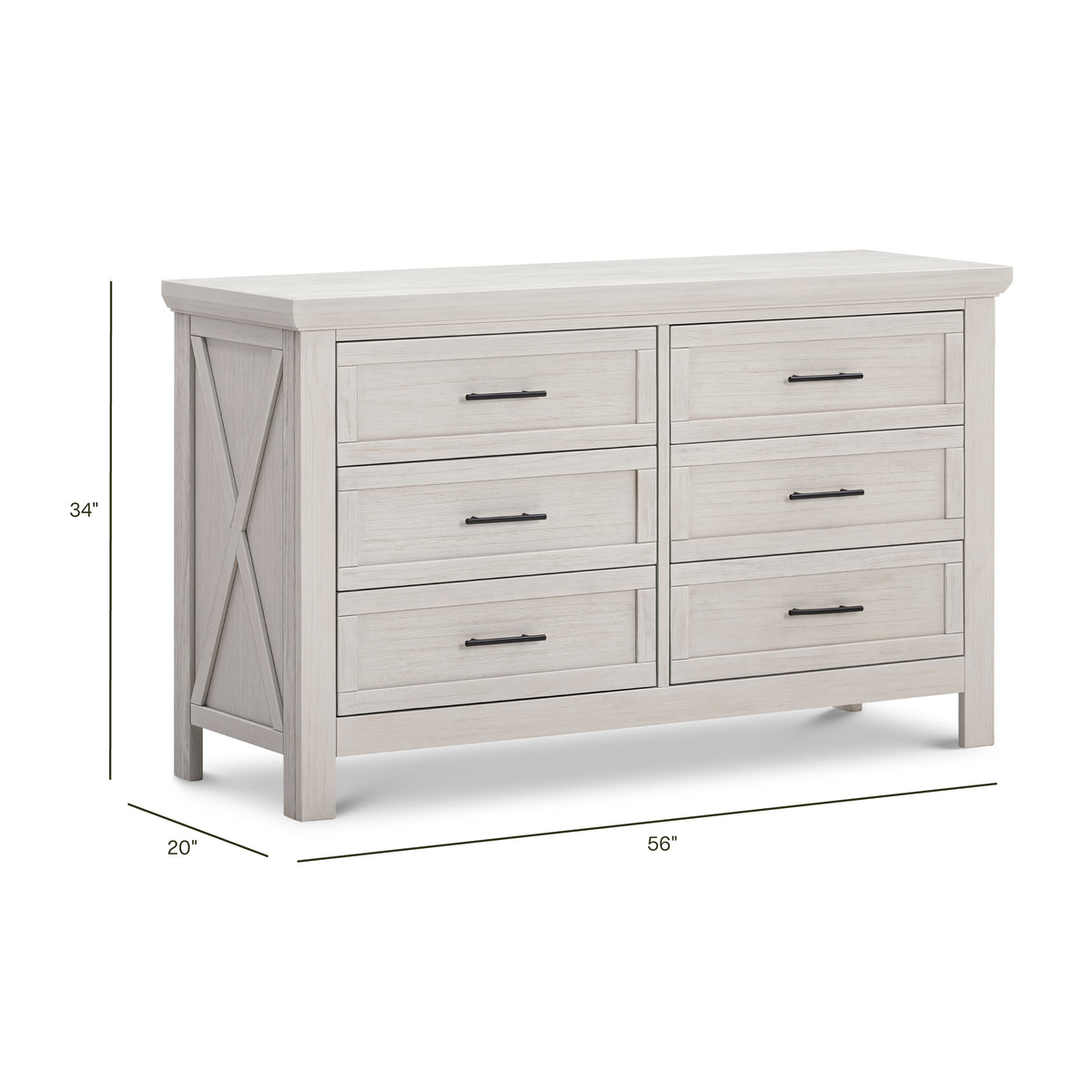 Emory Farmhouse 6-Drawer Dresser - dimensions