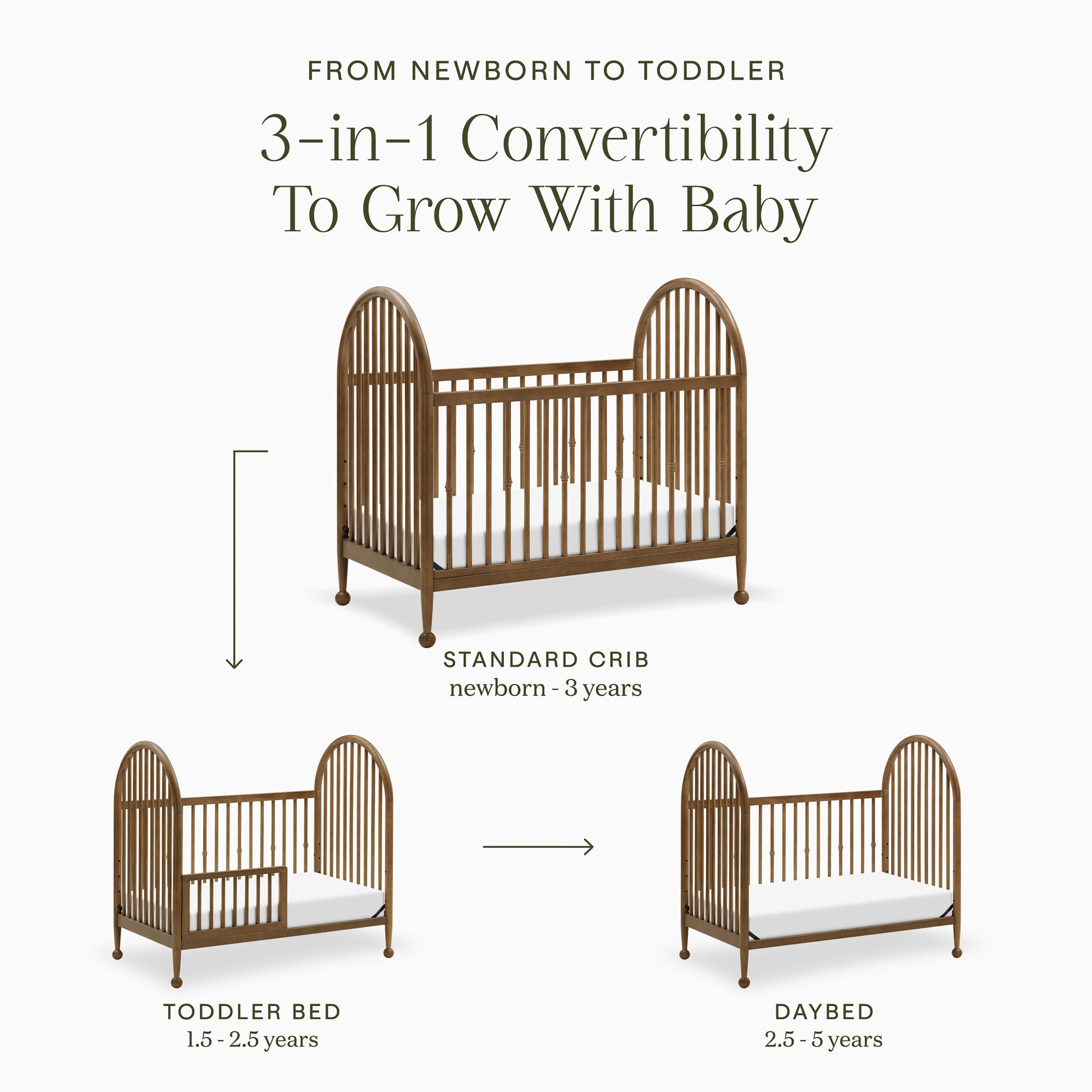 M31401NL,Namesake,Alouette 3-in-1 Convertible Spindle Crib in Natural Walnut