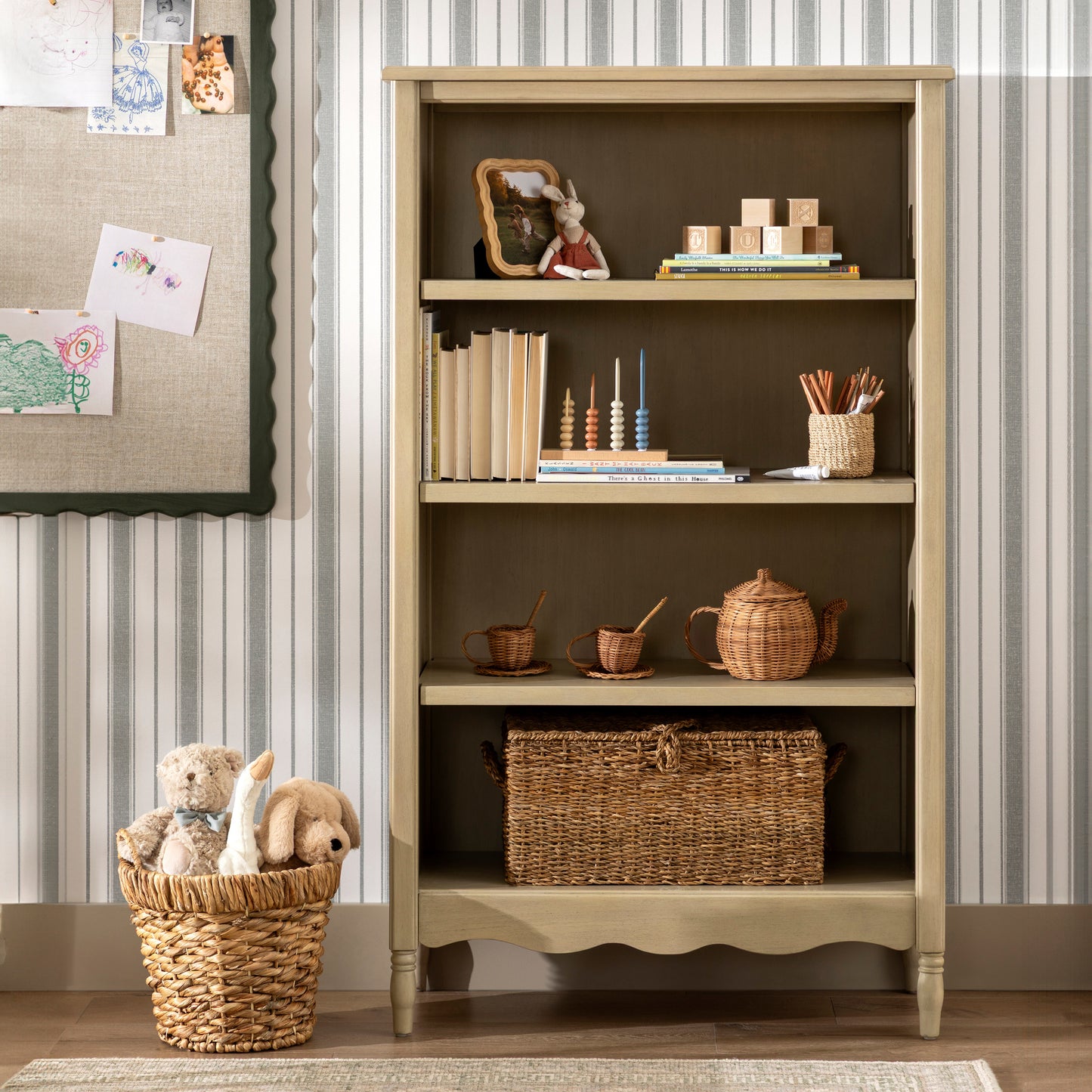 M7114WP,Namesake,Liberty Assembled Bookcase in Washed Pine