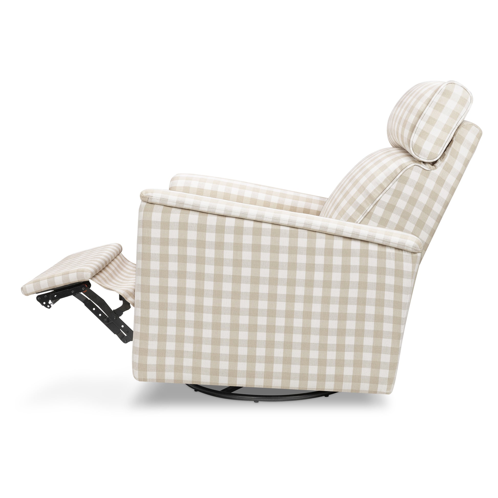 M17182TGH,Namesake,Willa Pro Power Glider Recliner w/ Power Lumbar in Tan Gingham