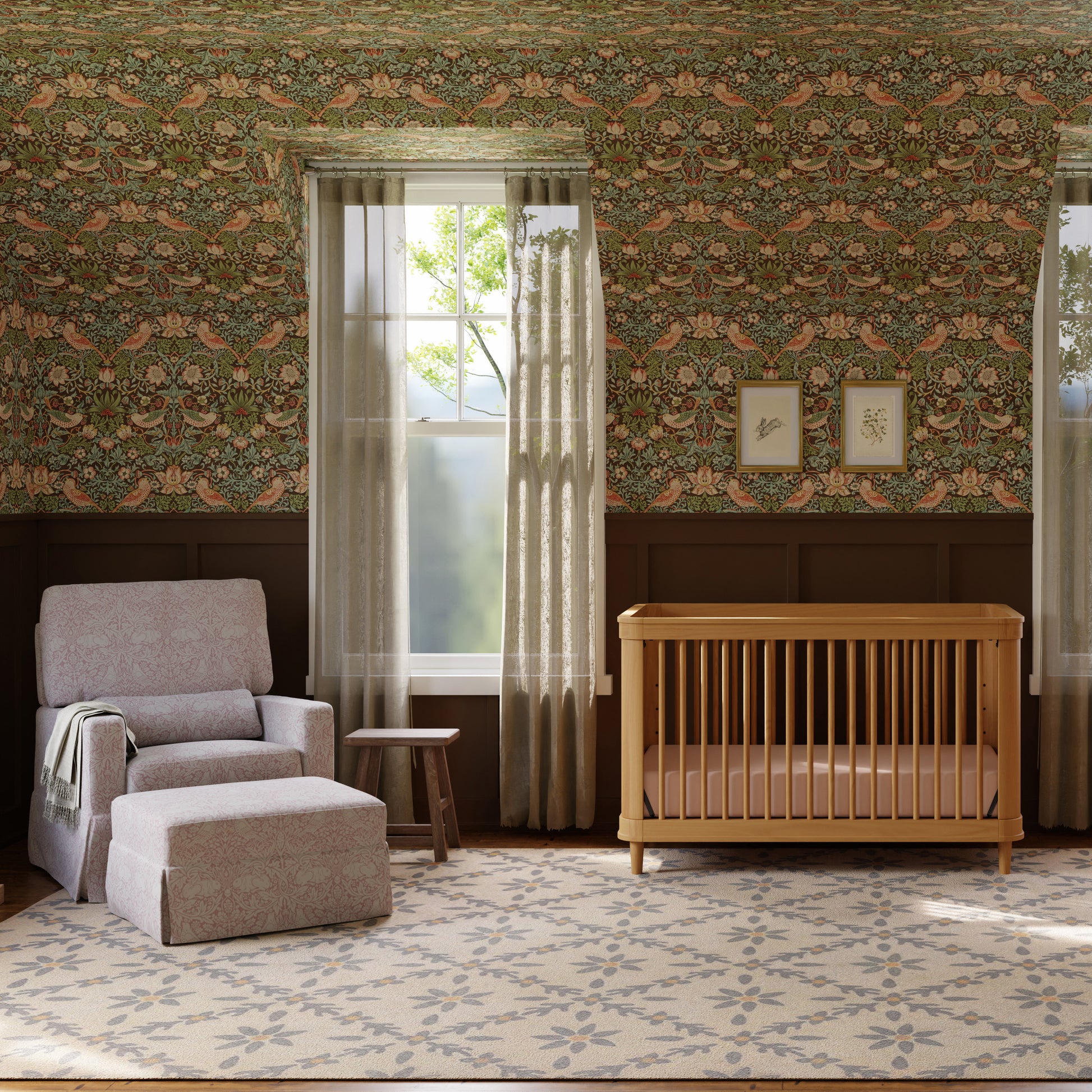 M23701HYHC,Namesake,Marin with Cane 3-in-1 Convertible Crib in Honey and Honey Cane