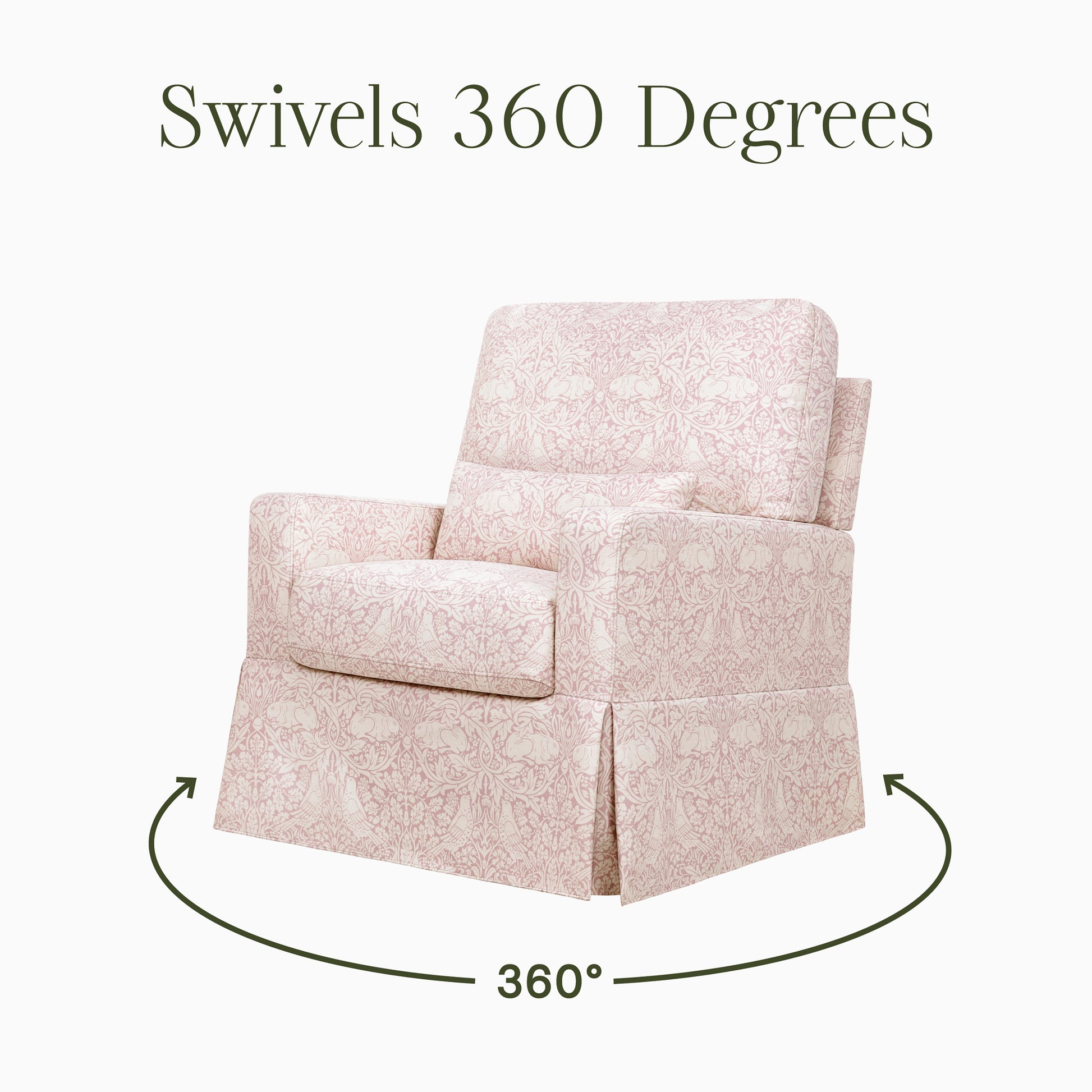 M21787PBRR,Namesake,Crawford Pillowback Comfort Swivel Glider in Pure Brer Rabbit in Rose
