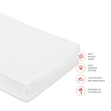 T29437,Babyletto,Plain White Quilted Muslin Changing Pad Cover in GOTS Certified Organic Cotton