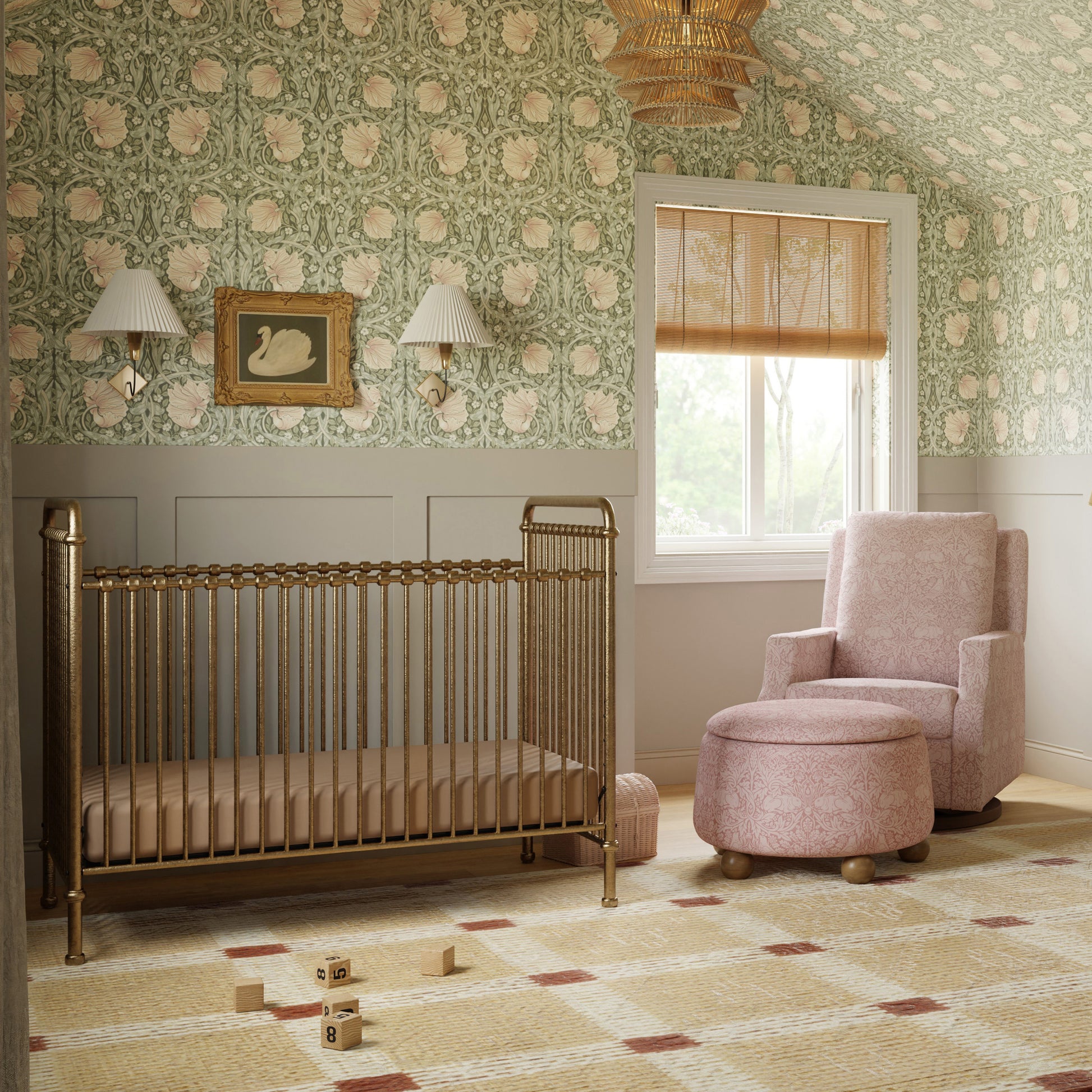 M15501VG,Namesake,Abigail 3-in-1 Convertible Crib in Vintage Gold