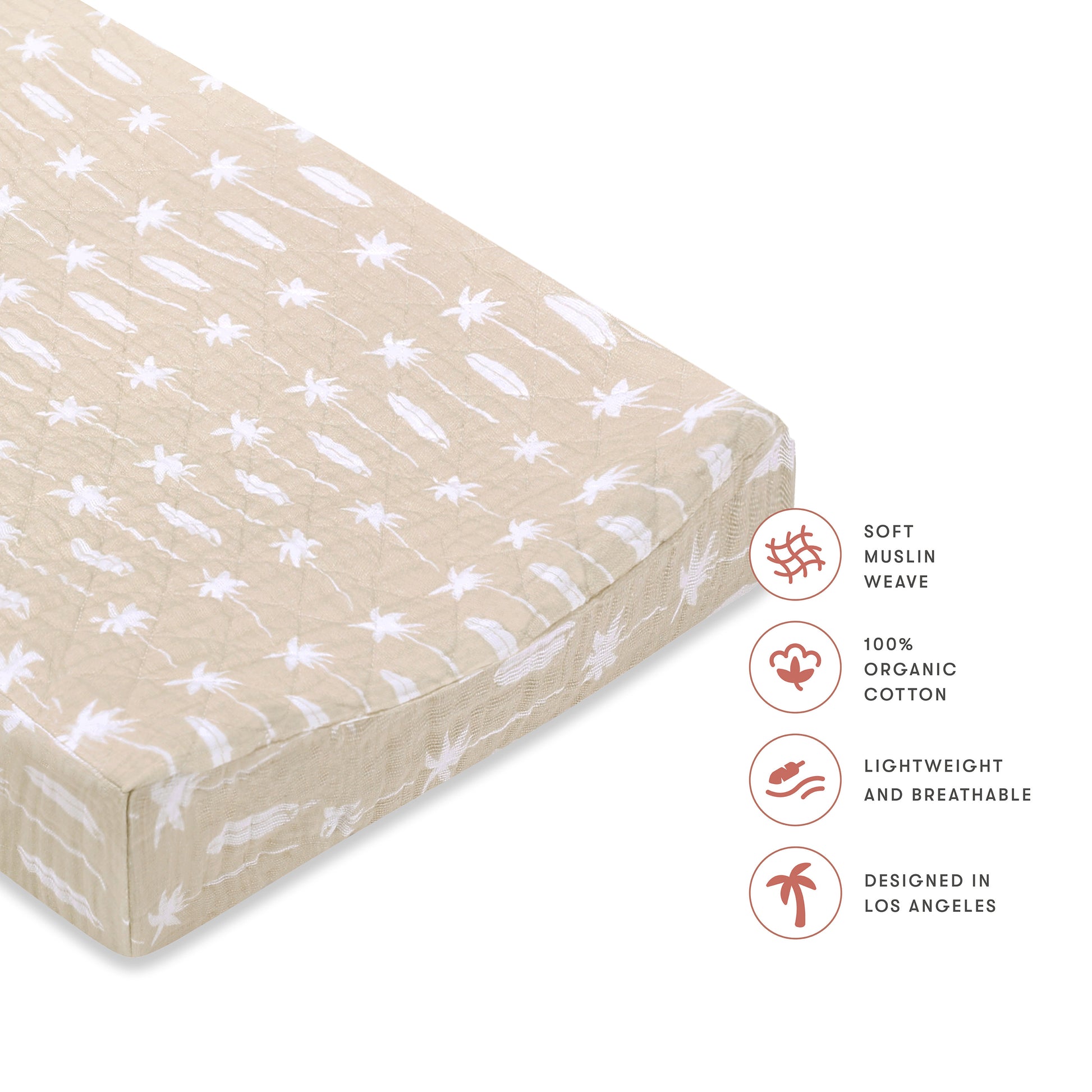 T27037,Babyletto,Beach Bum Quilted Muslin Changing Pad Cover in GOTS Certified Organic Cotton
