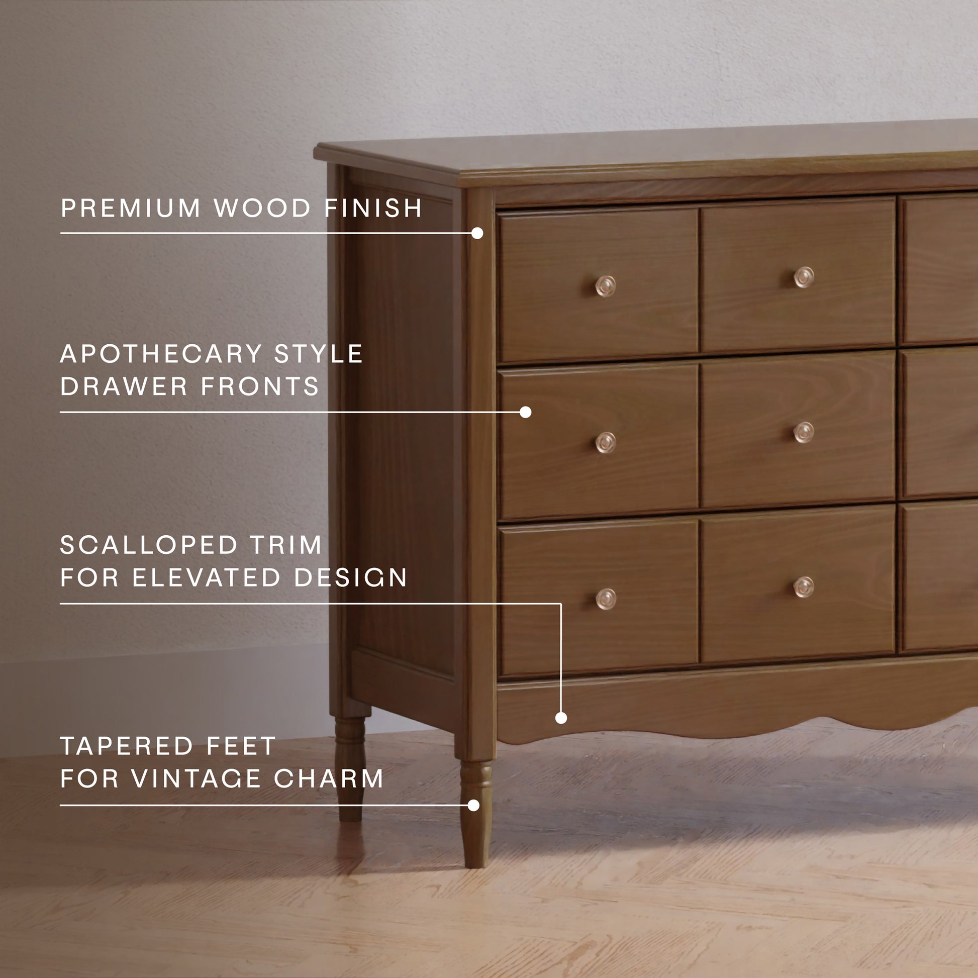 M7116NL,Namesake,Liberty 6-Drawer Assembled Dresser in Natural Walnut