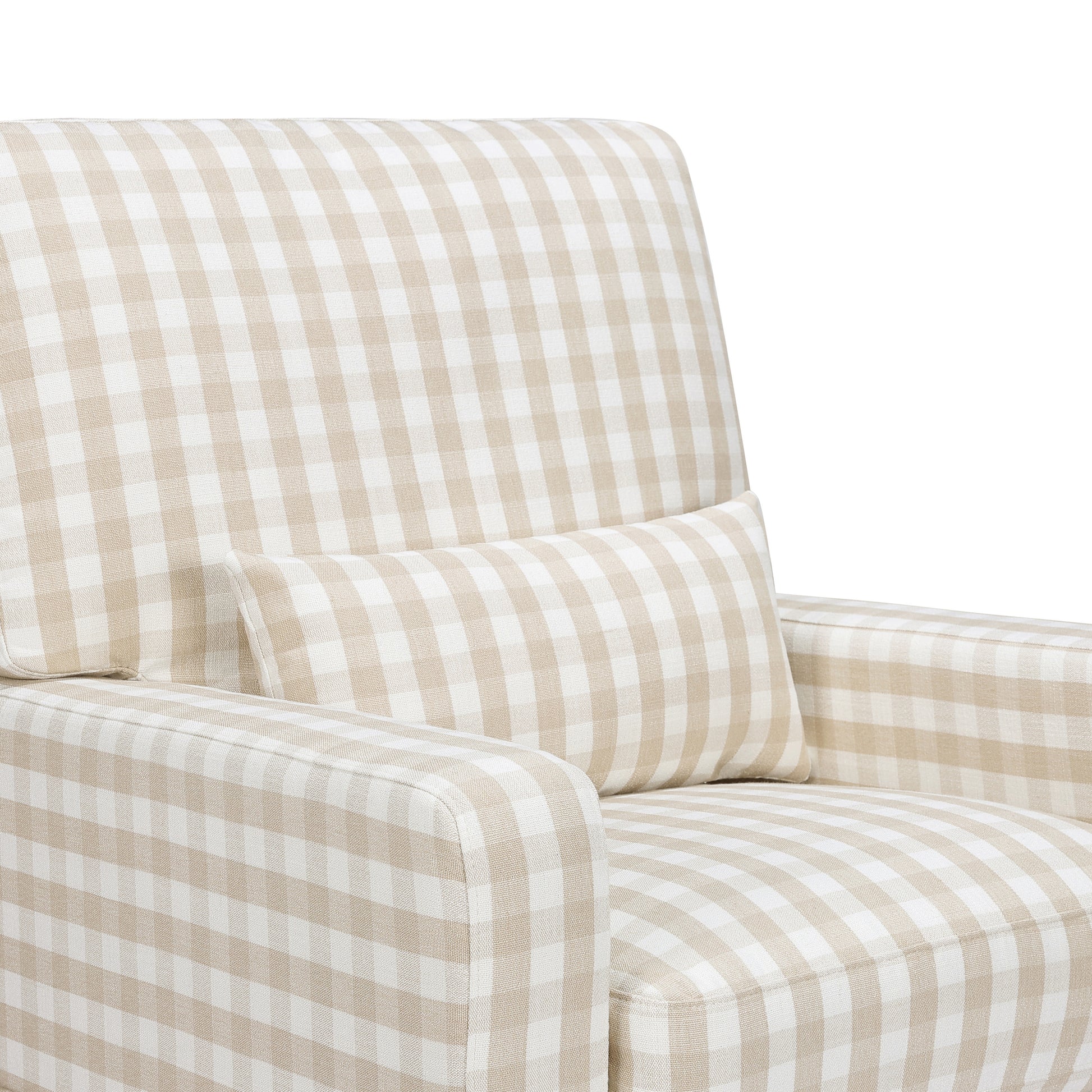 M21787TGH,Crawford Pillowback Comfort Swivel Glider in Tan Gingham