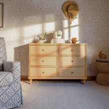 M23716HYHC,Namesake,Marin with Cane 6 Drawer Assembled Dresser in Honey and Honey Cane