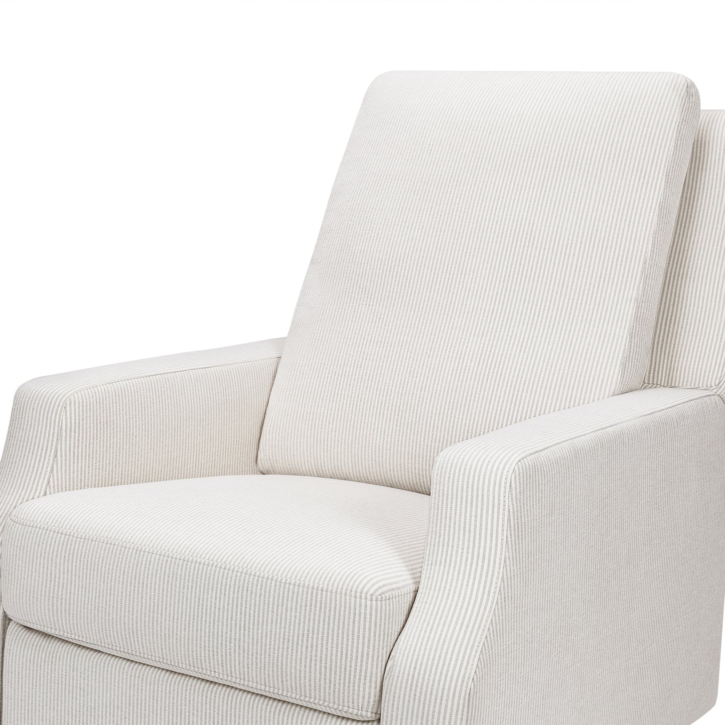 M22287FCSLB,Namesake,Crewe Recliner and Swivel Glider in Fog Chatham Stripe Performance Eco-Weave w/LB