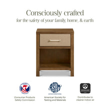 M24860NLPSEW,Namesake,Eloise Nightstand  Assembled in Natural Walnut & Performance Sand Eco-Weave