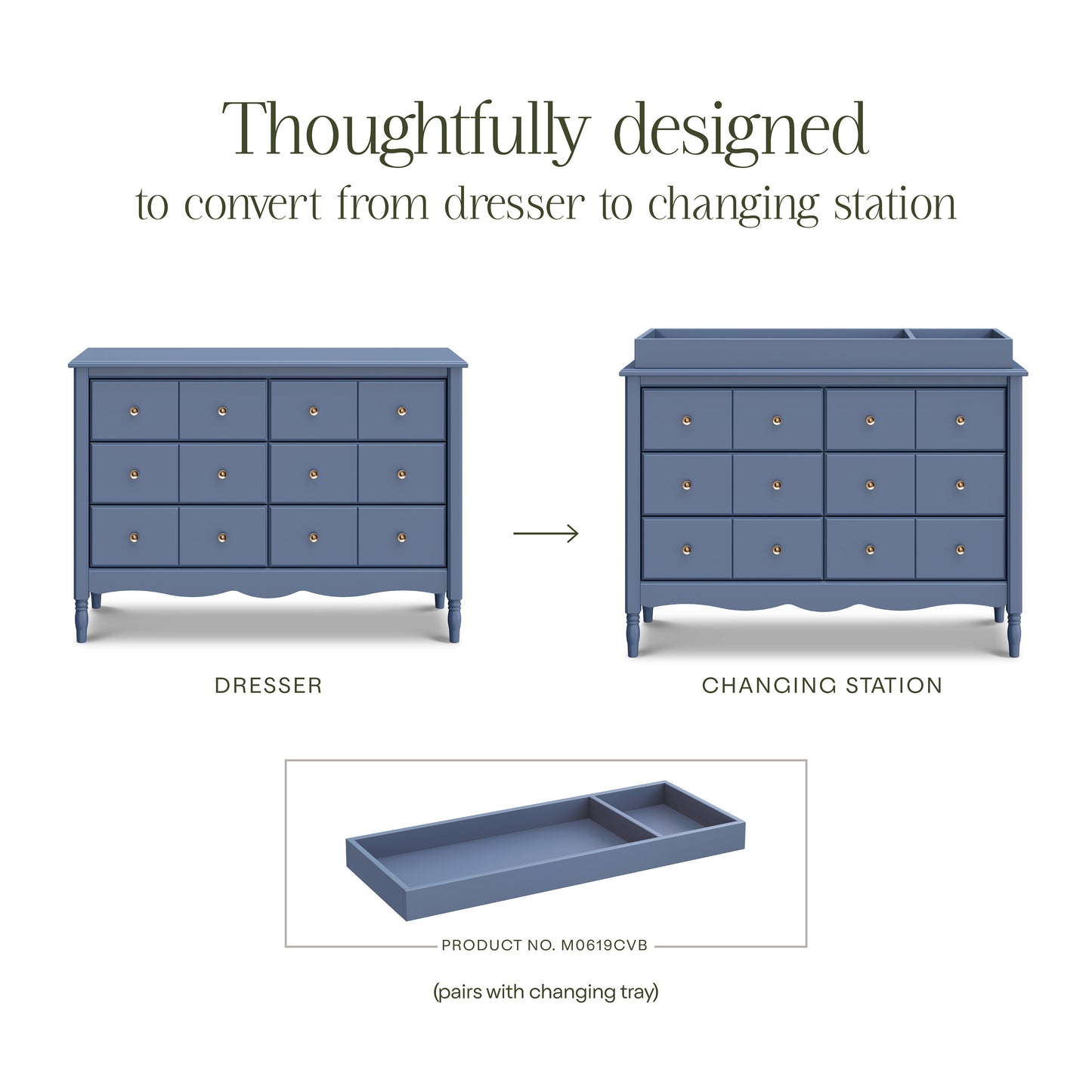 M7116CVB,Namesake,Liberty 6-Drawer Assembled Dresser in Cove Blue