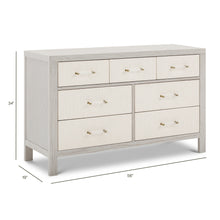 M24816WDFPEW,Namesake,Eloise 7-Drawer Assembled Dresser in White Driftwood and Performance Pearl Eco-Weave