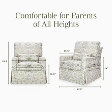 M21787TTFT,Namesake,Crawford Pillowback Comfort Swivel Glider in Strawberry Thief in Fig & Thyme