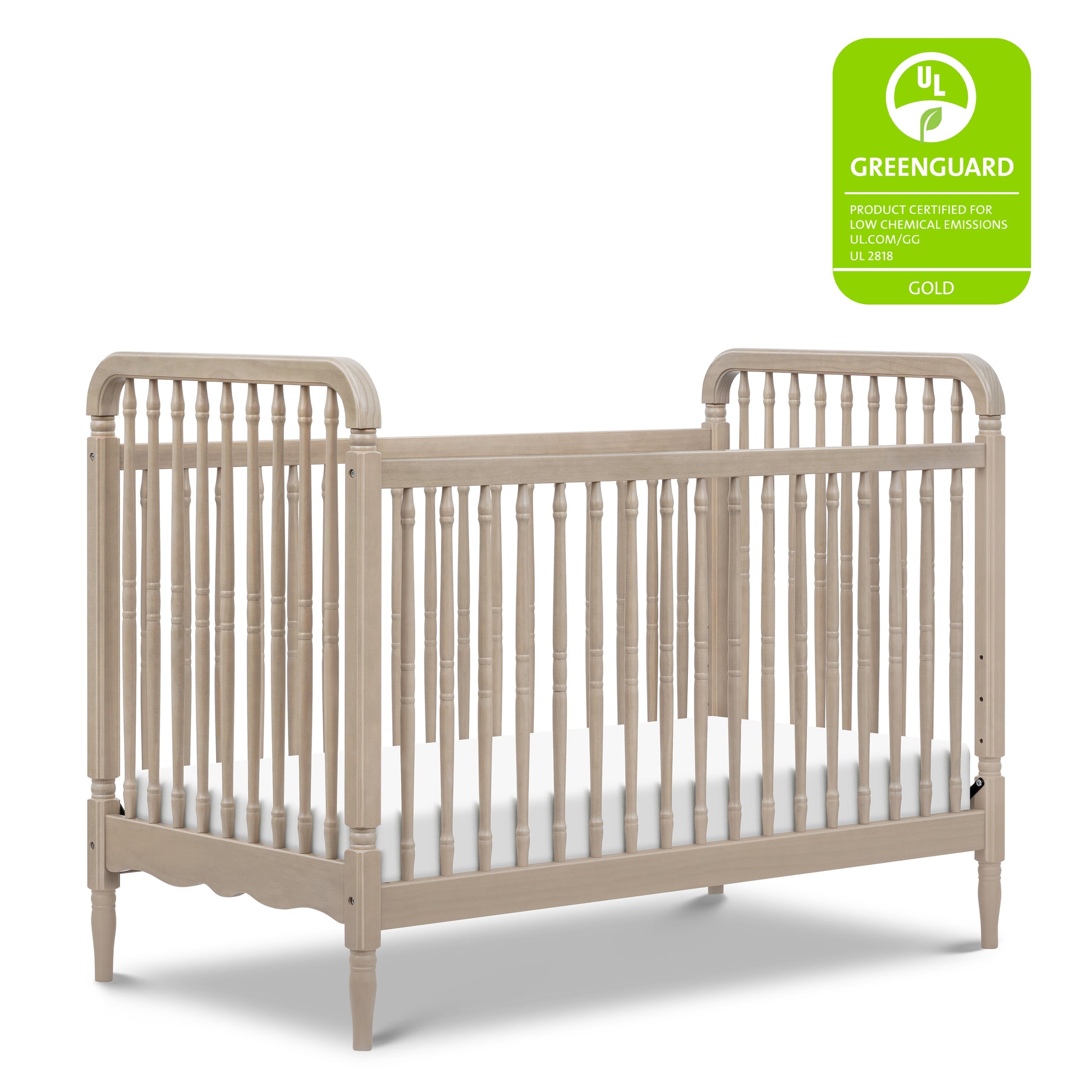 M7101WP,Namesake,Liberty 3-in-1 Convertible Spindle Crib w/Toddler Bed Conversion Kit in Washed Pine
